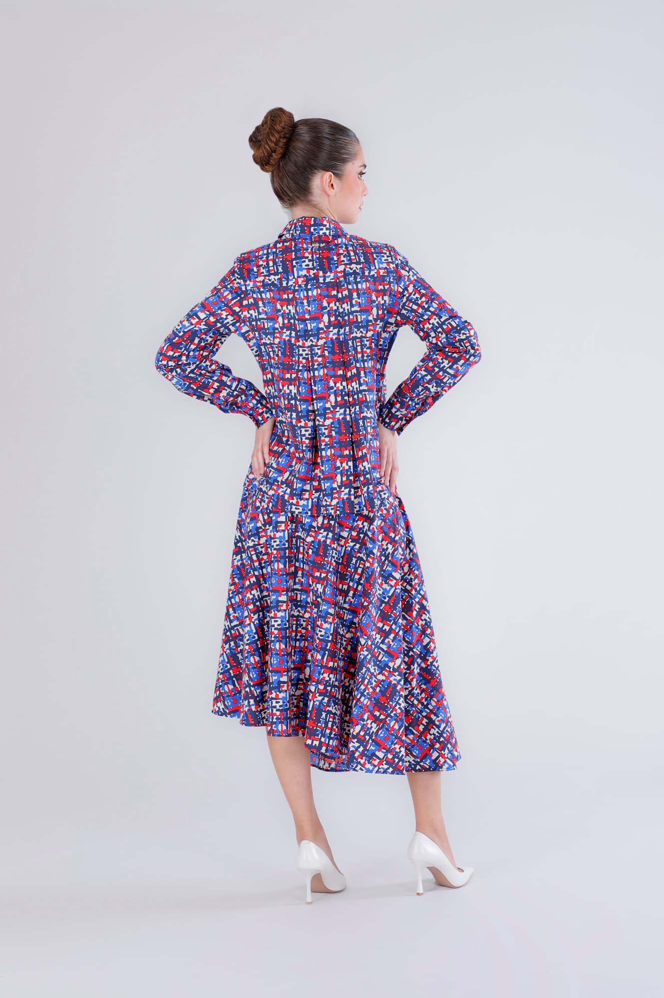 Camicia in popeline stampato tweed — vista 4