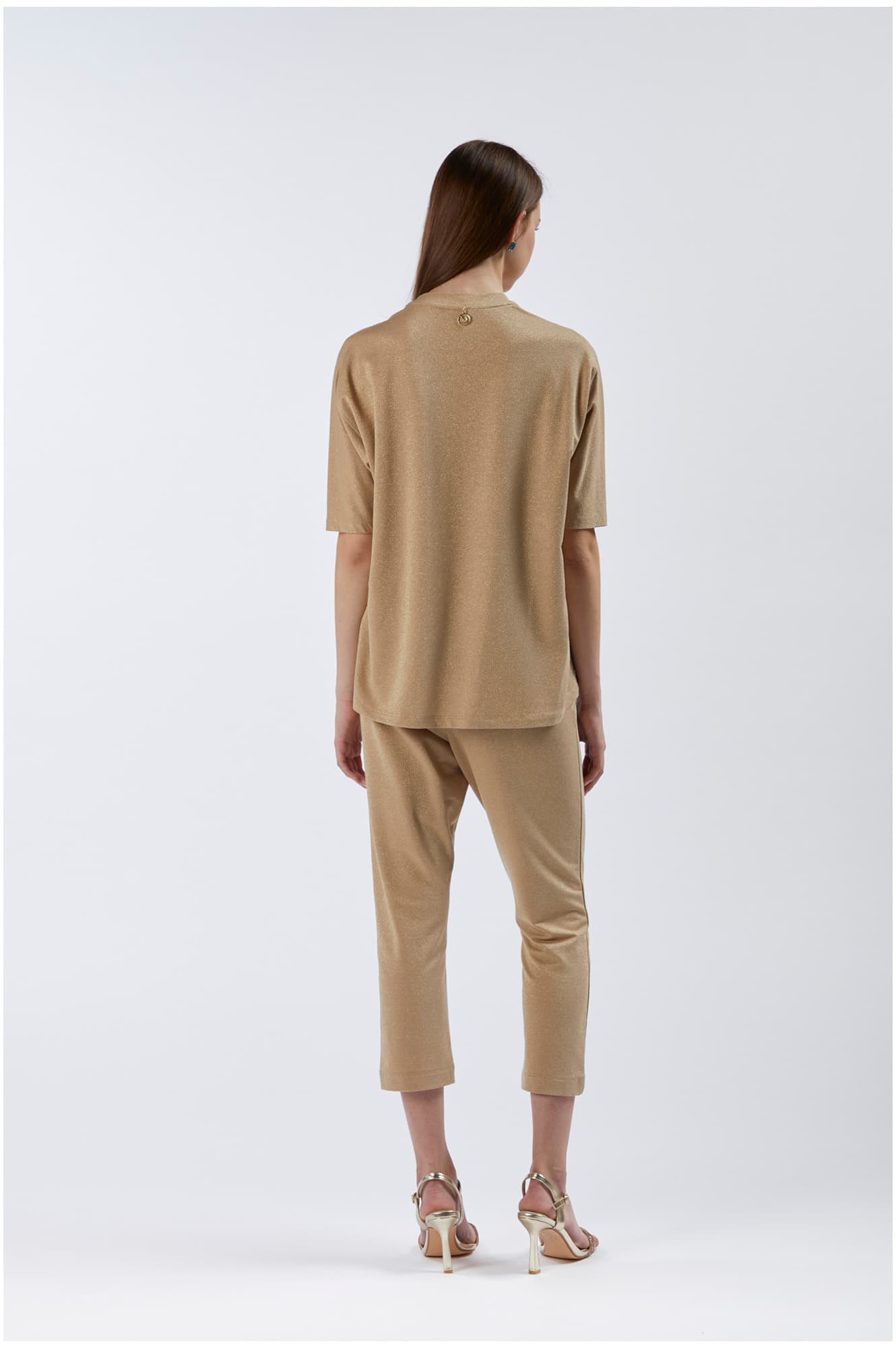 Felpa in tessuto lurex light gold — vista 4