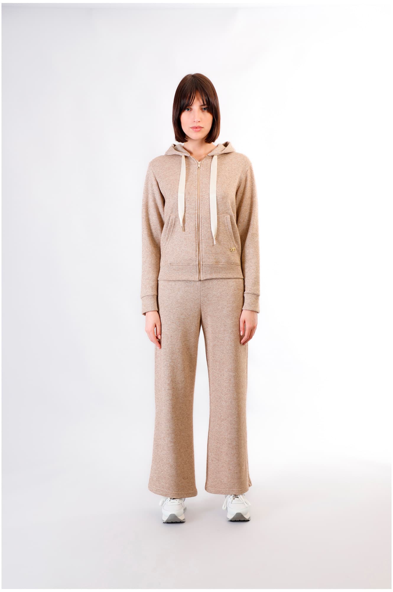 Felpa full zip in felpa mano calda gold — vista 3