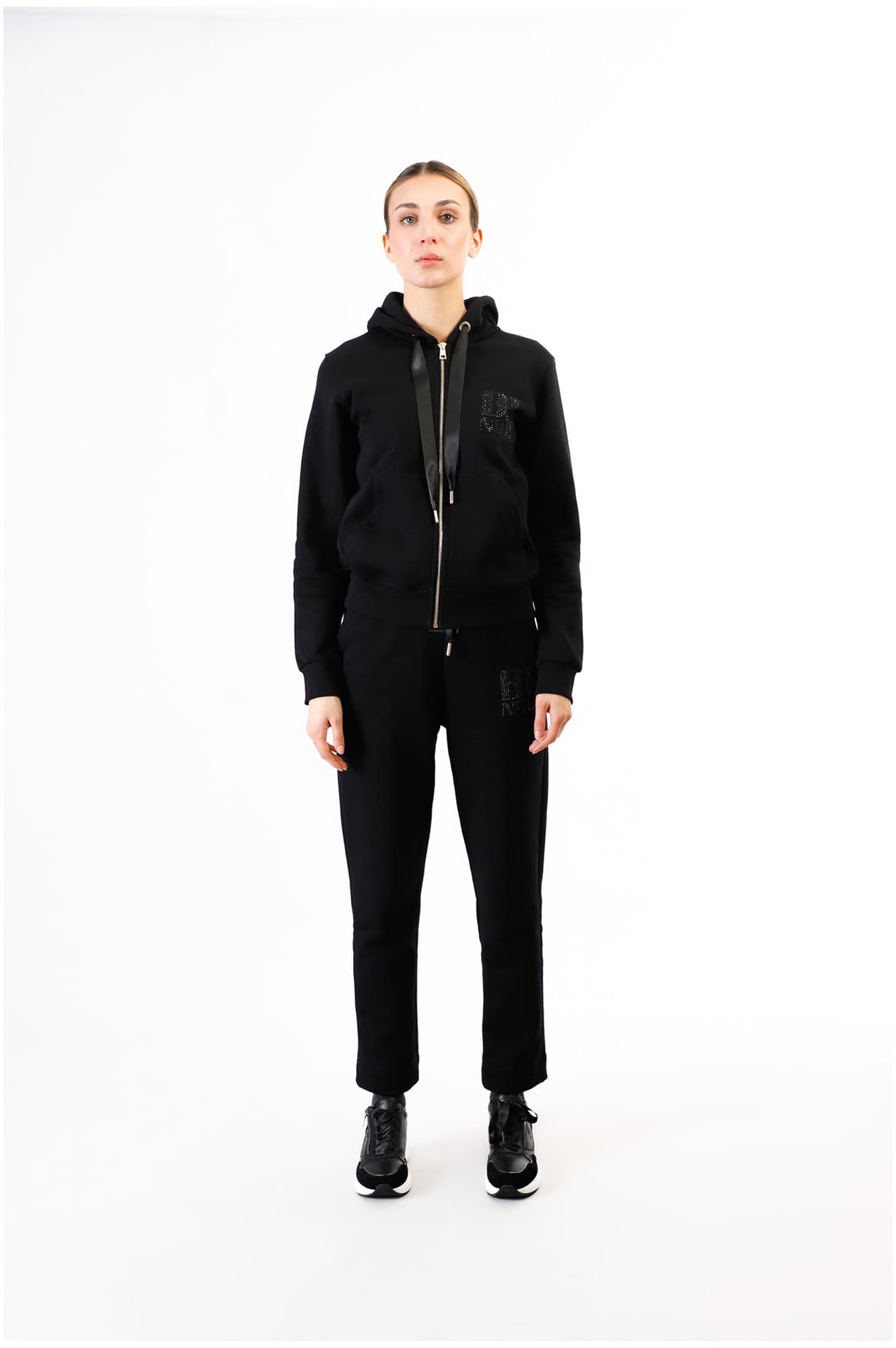 CafèNoir — Felpa full zip con logo nero