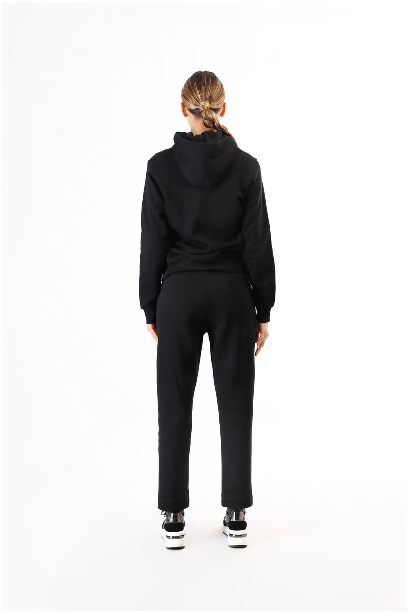 Felpa full zip con logo nero — vista 2