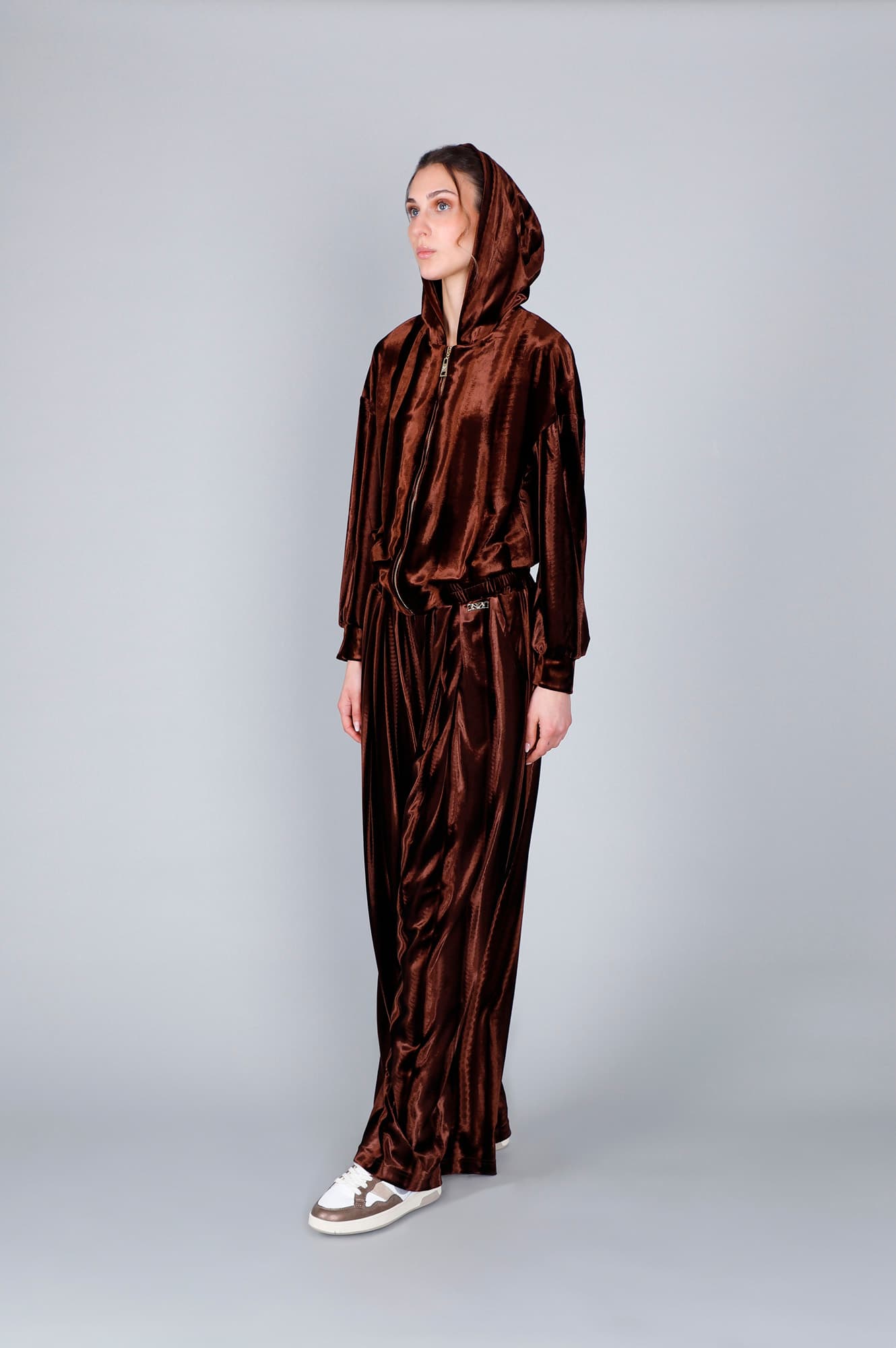 CafèNoir — Felpa full zip in ciniglia fondente