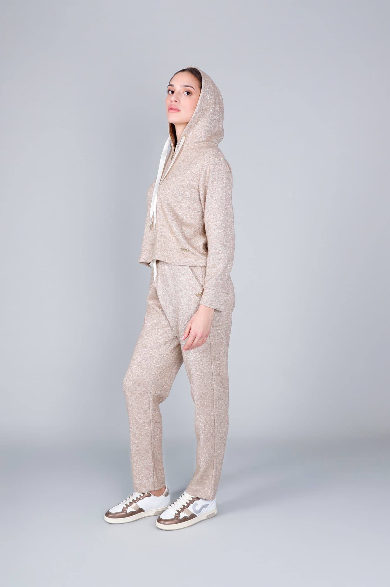 CafèNoir — Felpa full zip in felpa mano calda gold