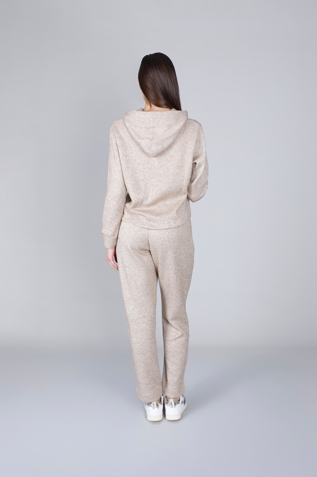 Felpa full zip in felpa mano calda gold — vista 2