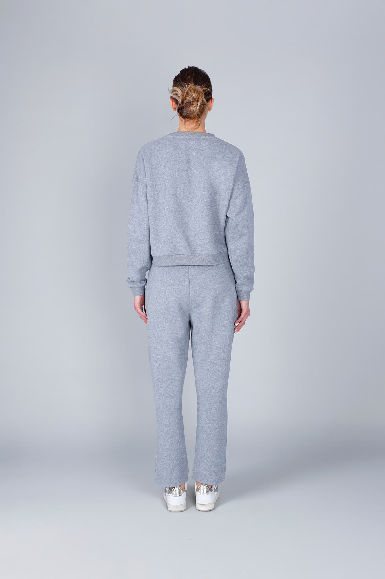 Jogger in felpa grigio — vista 2