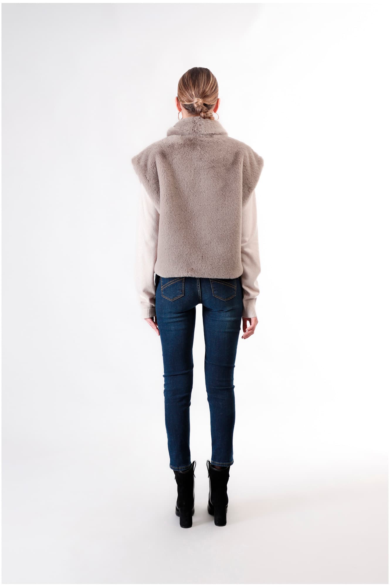 Gilet in similpelliccia cenere — vista 2