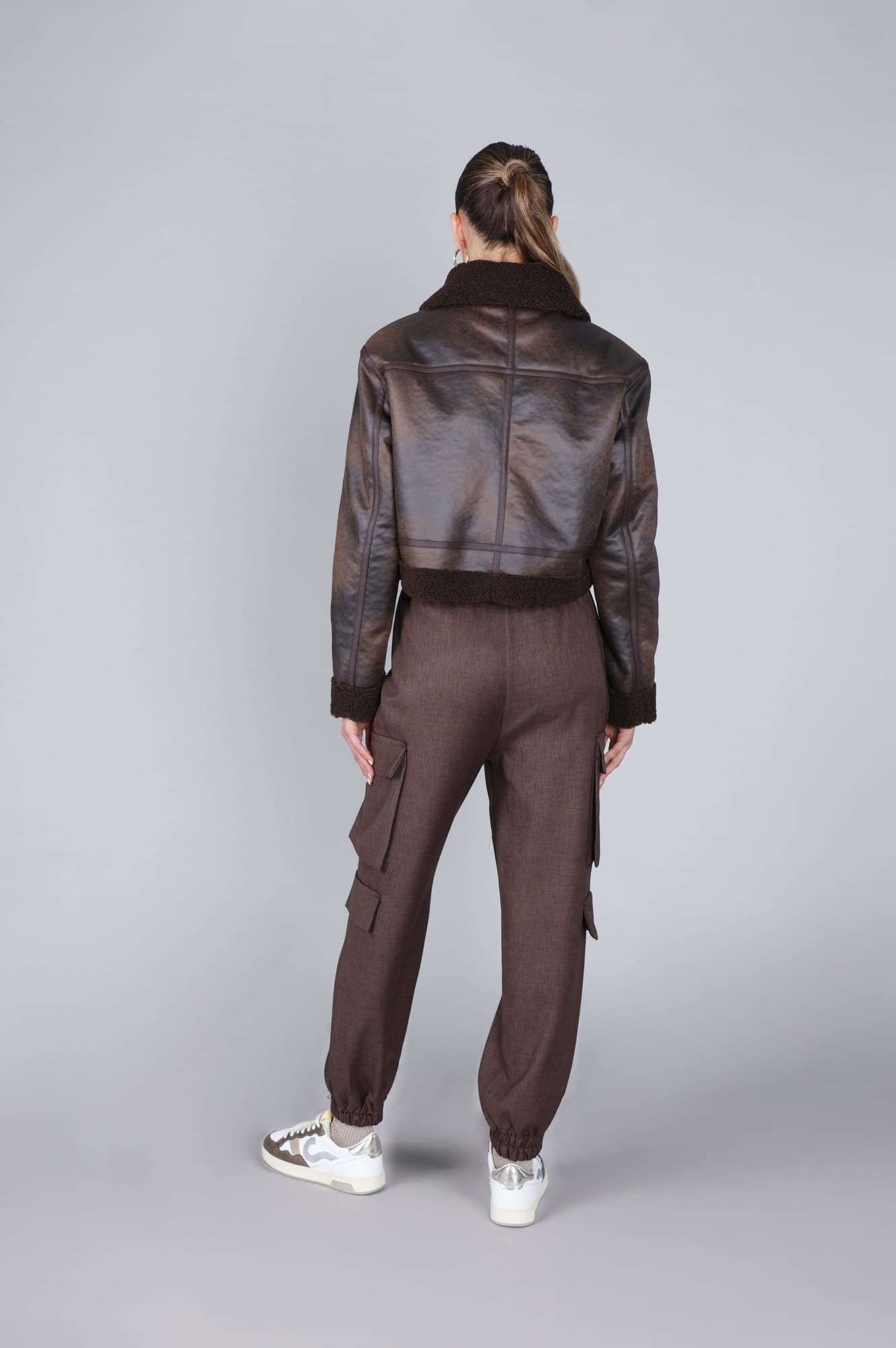 Chiodo stile shearling fondente — vista 2