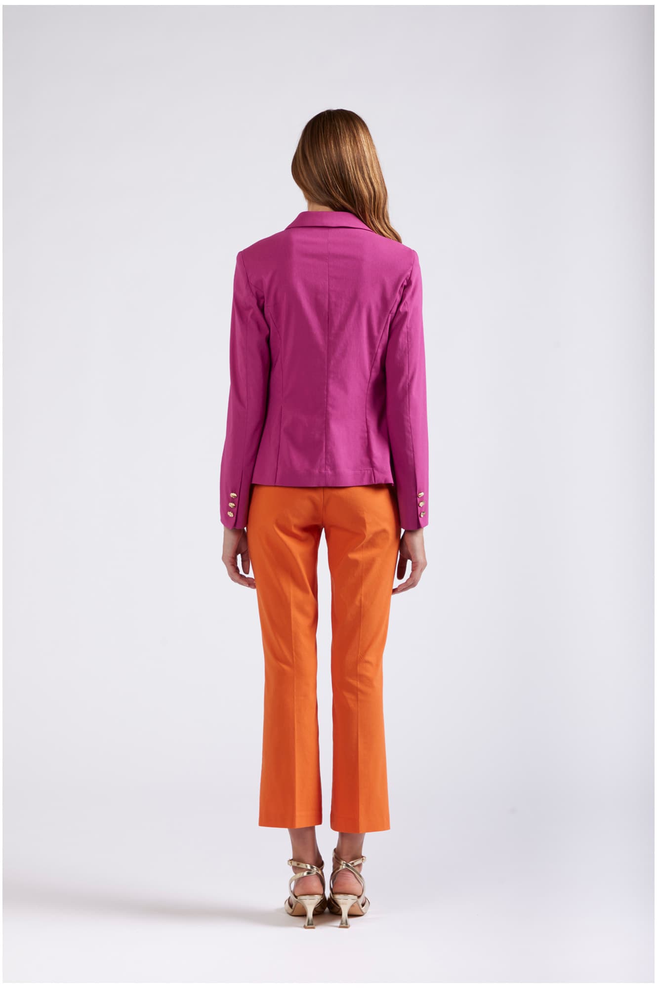 Giacca monopetto tessuto superstretch fuxia — vista 4