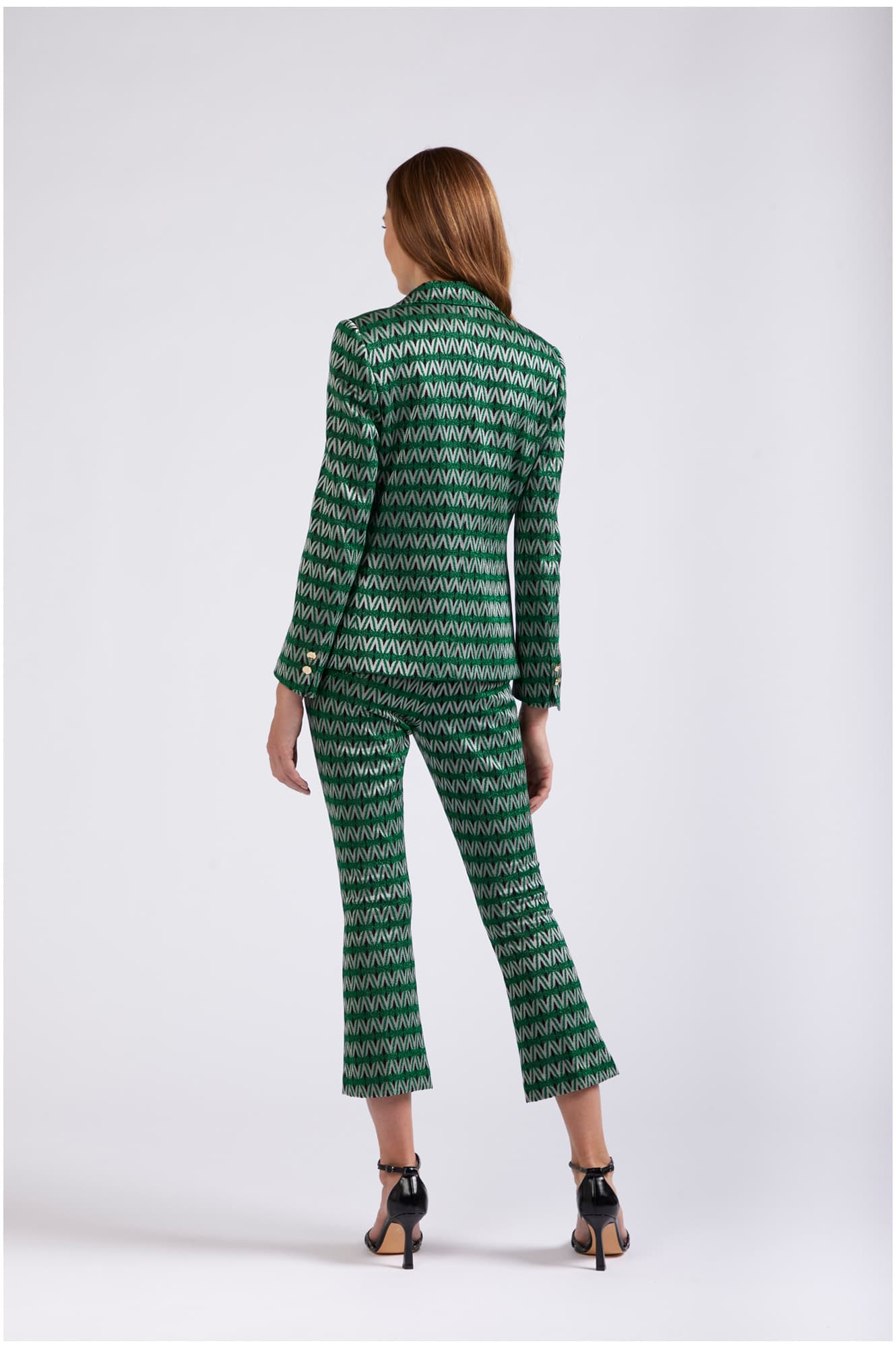 Giacca jacquard monopetto rombo multiverde — vista 2