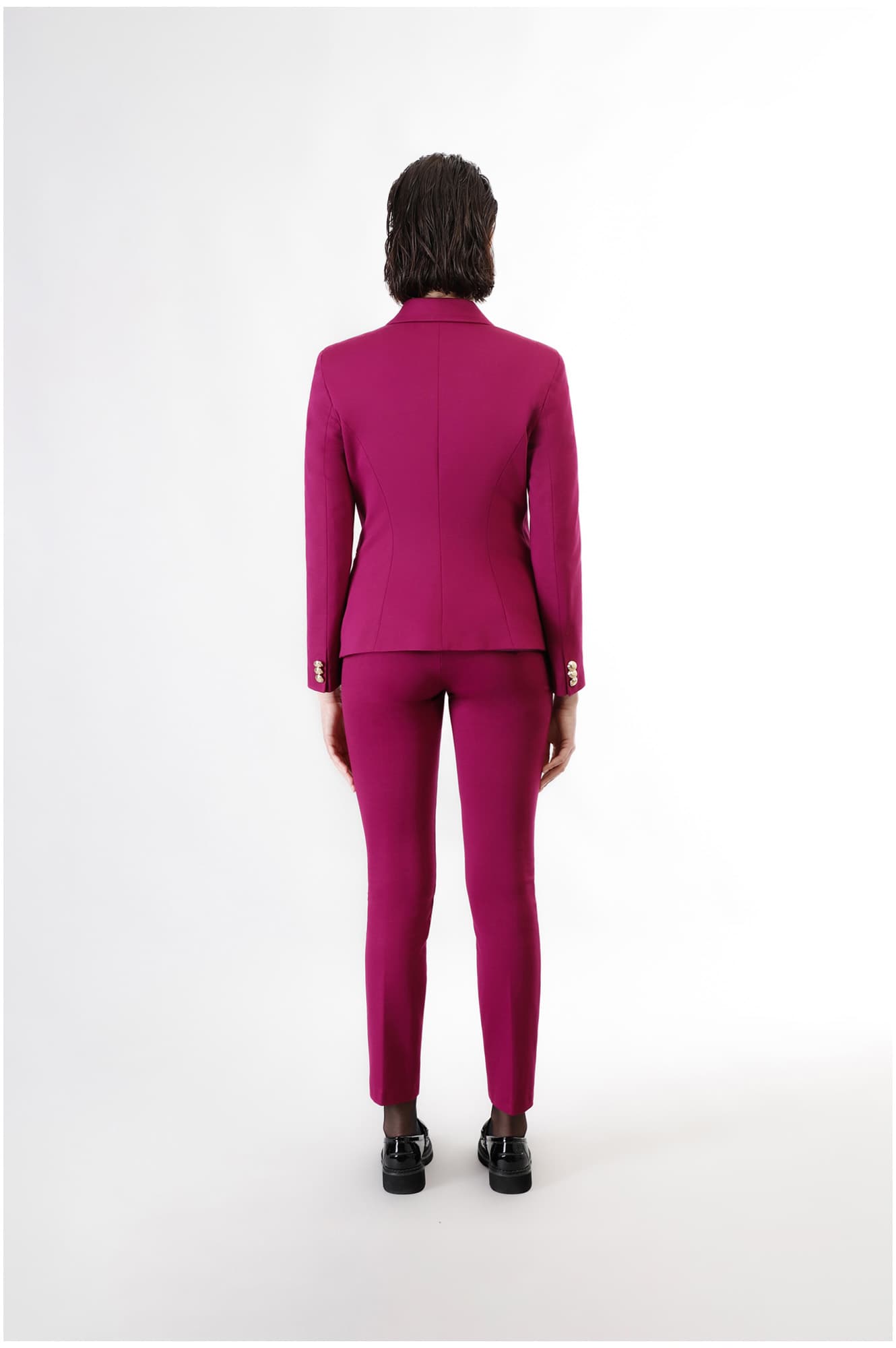 Giacca doppiopetto elasticizzata magenta — vista 2
