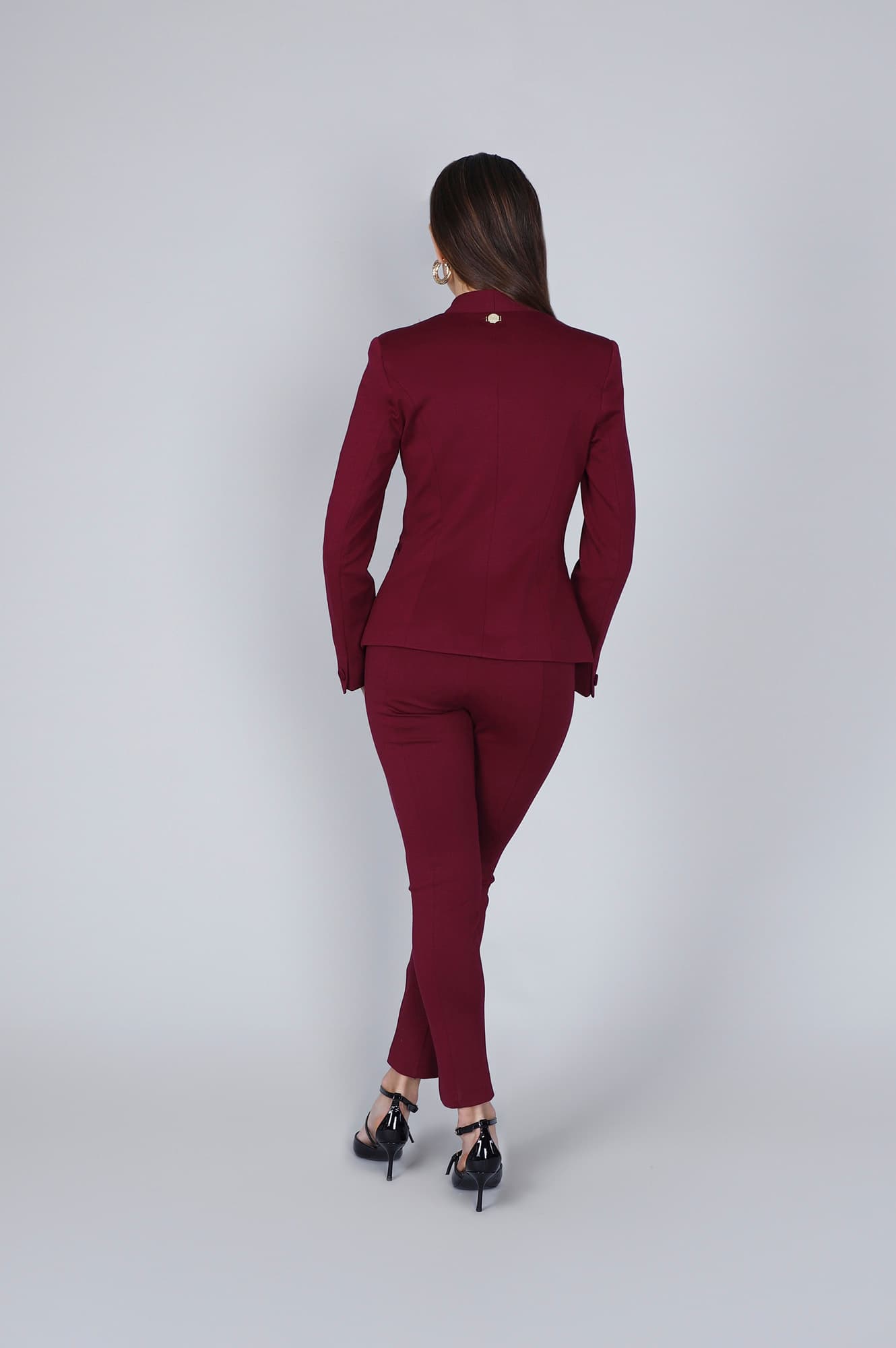 Giacca doppiopetto collo sciallato burgundy — vista 2