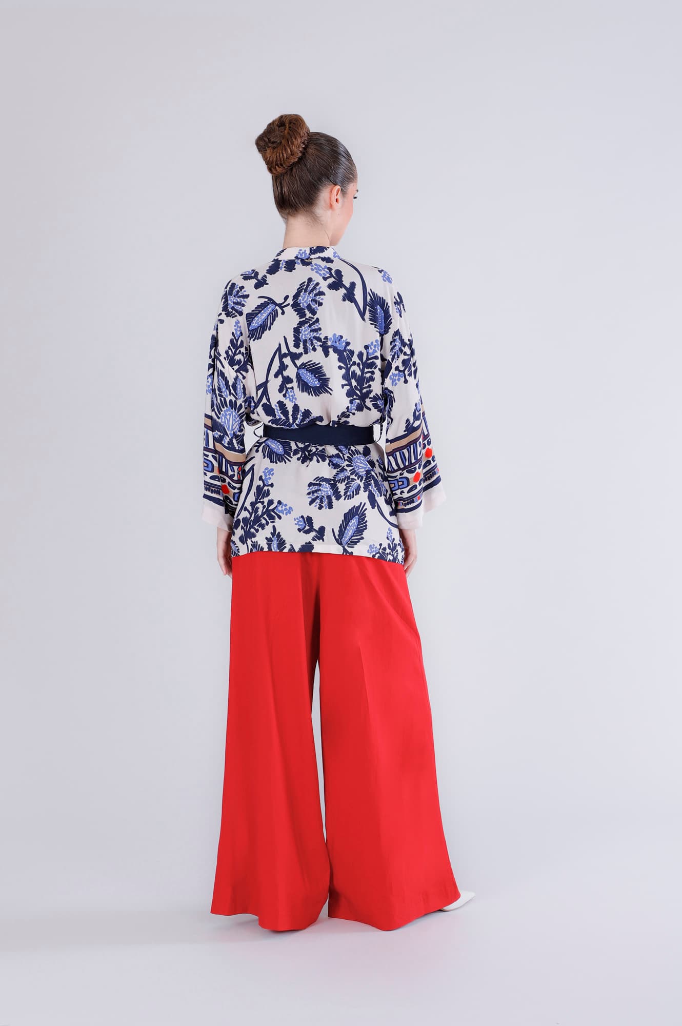 Kimono stampato fiore multiblu — vista 2