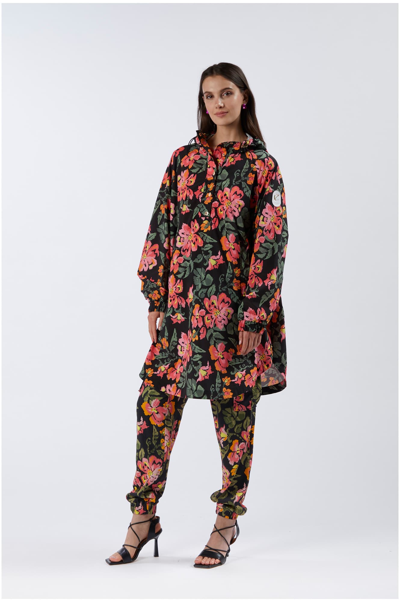 CafèNoir — Anorak oversize tessuto tecafènoirico jungle flower