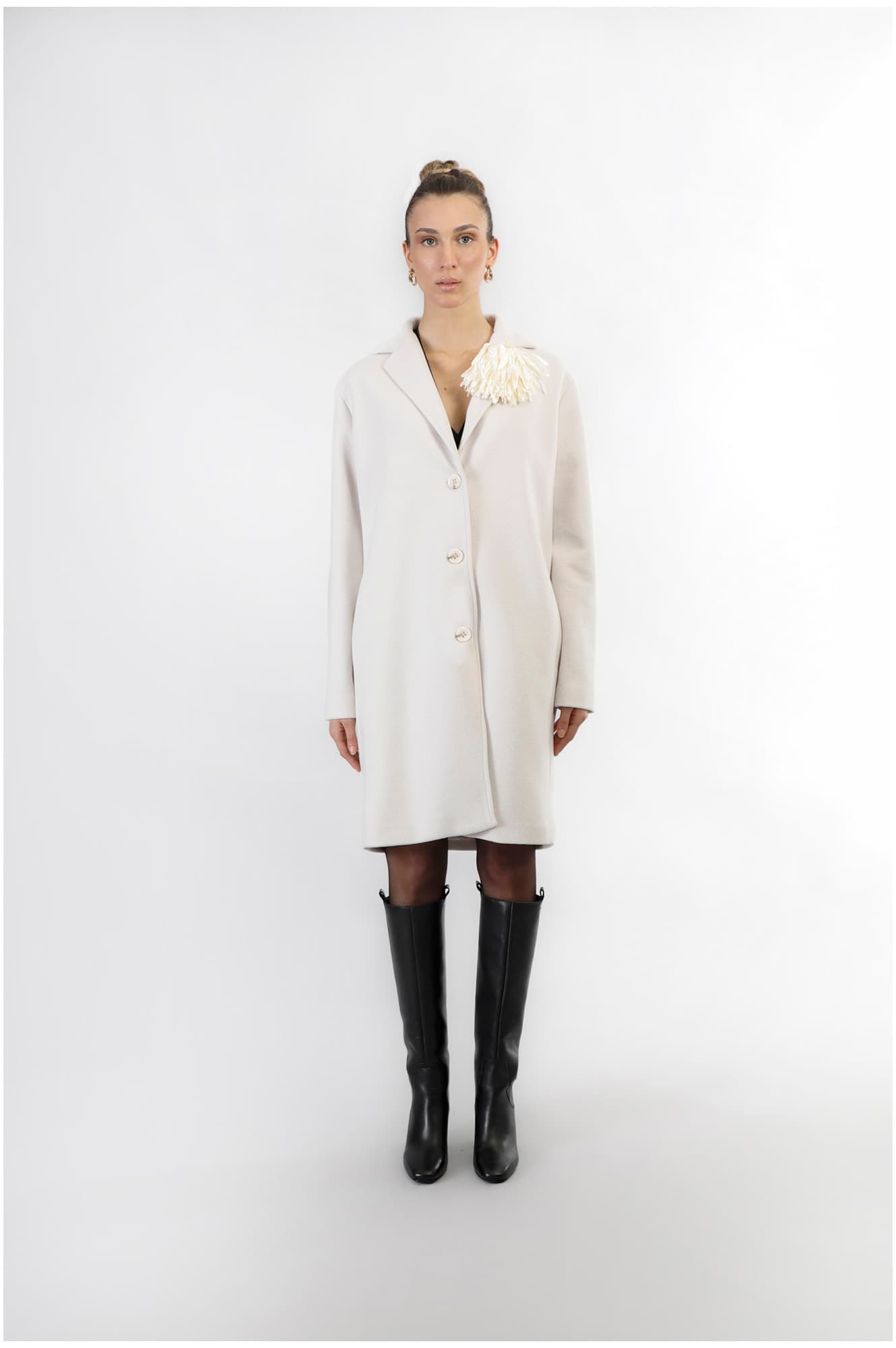 CafèNoir — Cappotto monopetto linea ad ovetto ghiaccio