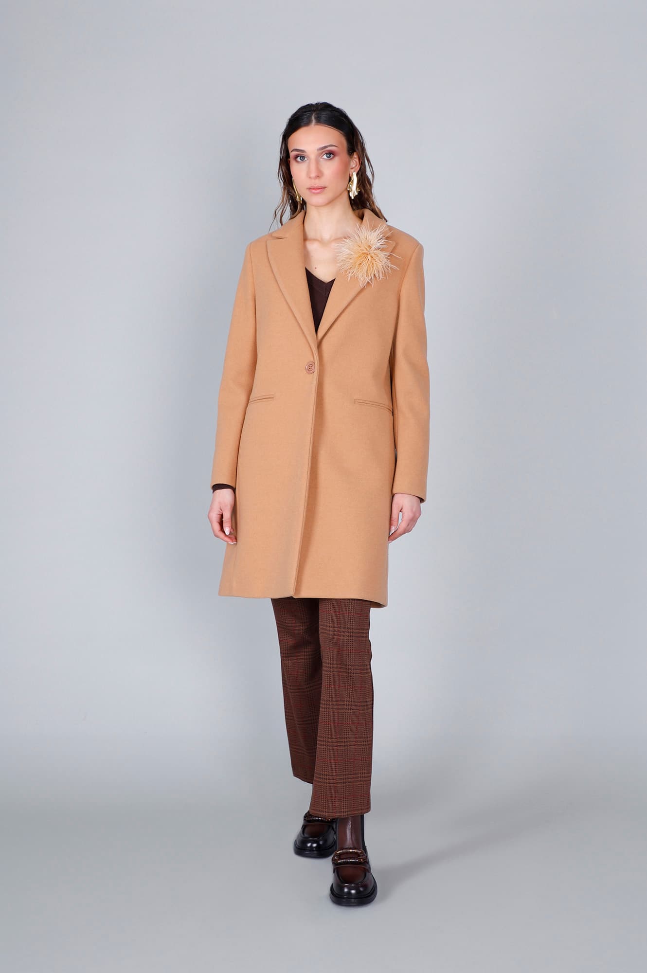 CafèNoir — Cappotto monopetto cammello