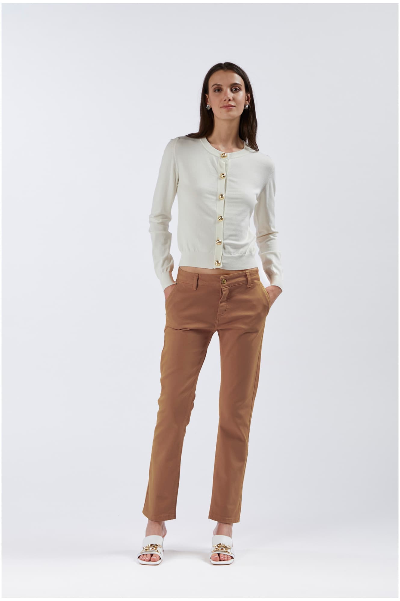 CafèNoir — Pantaloni slim in bull denim ginger
