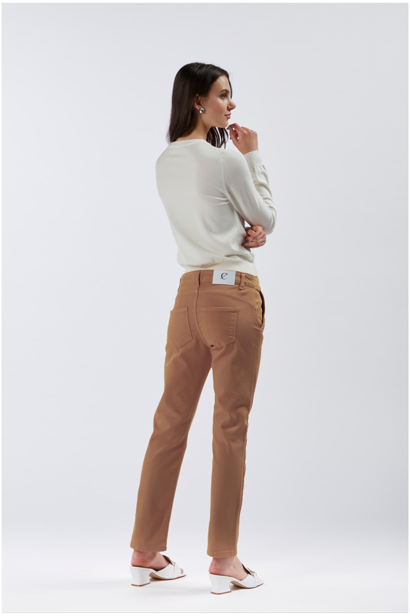 Pantaloni slim in bull denim ginger — vista 2