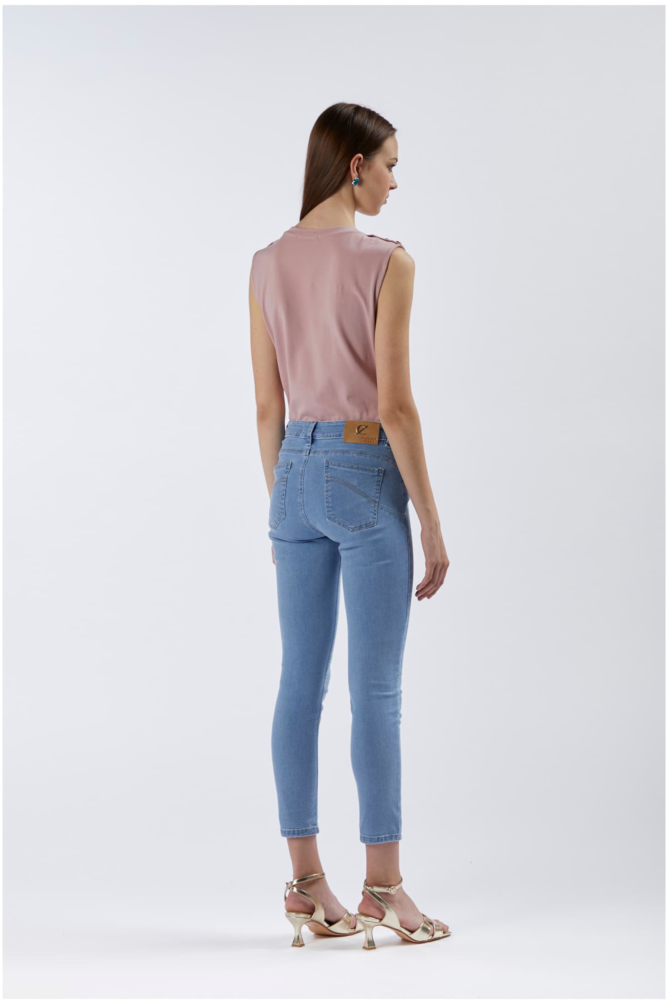 Jeans denim skinny con applicazione catena gioiello sky — vista 2