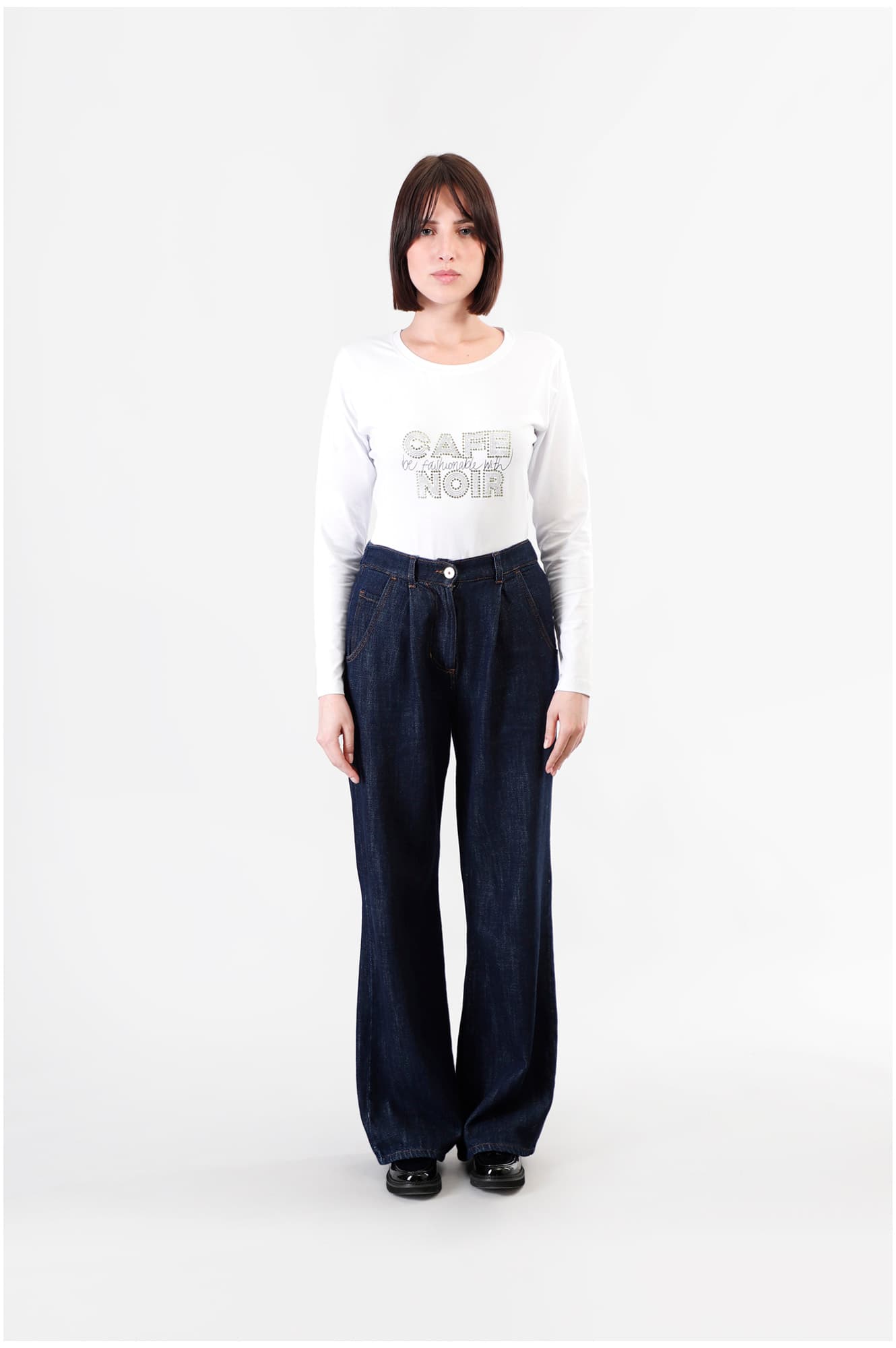 CafèNoir — Jeans denim super wide indaco