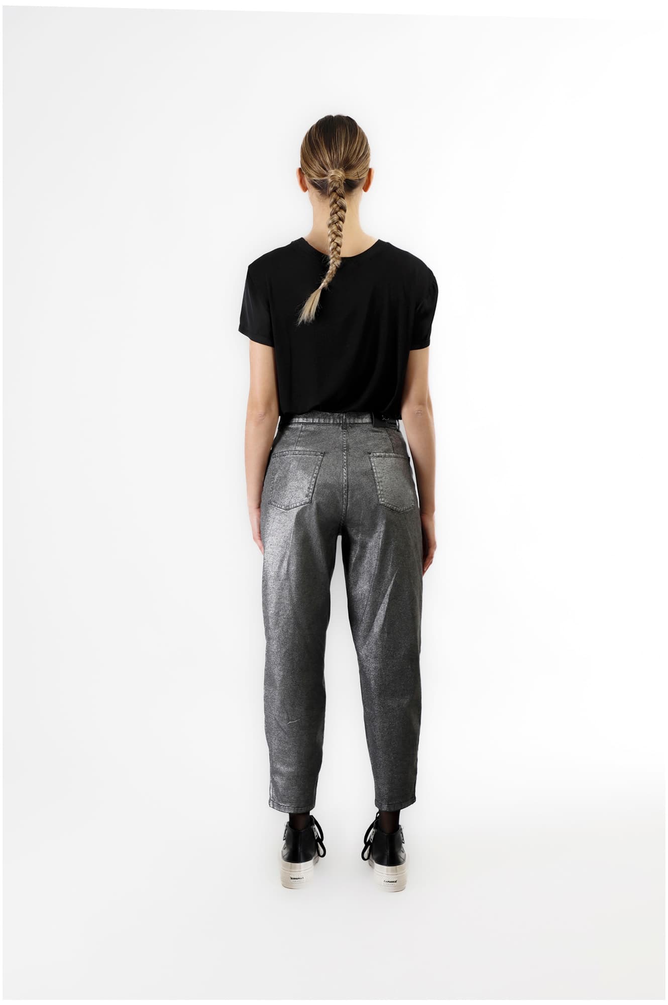 Jeans denim laminato cocoon silver — vista 2