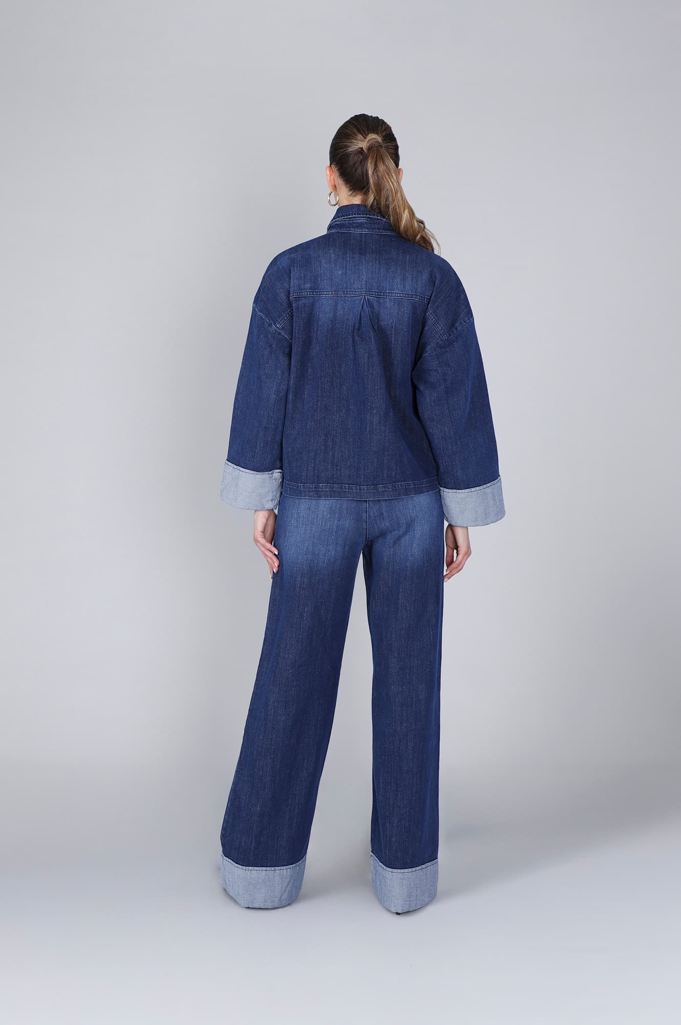 Camicia in denim con stras blu medio scuro — vista 2