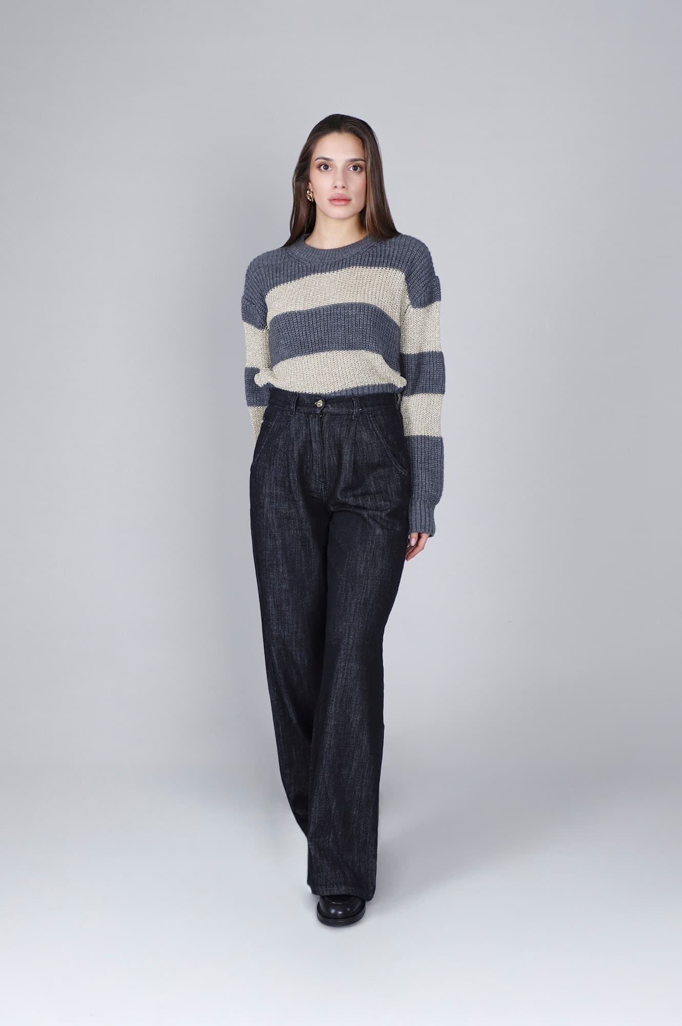 CafèNoir — Jeans denim super wide nero
