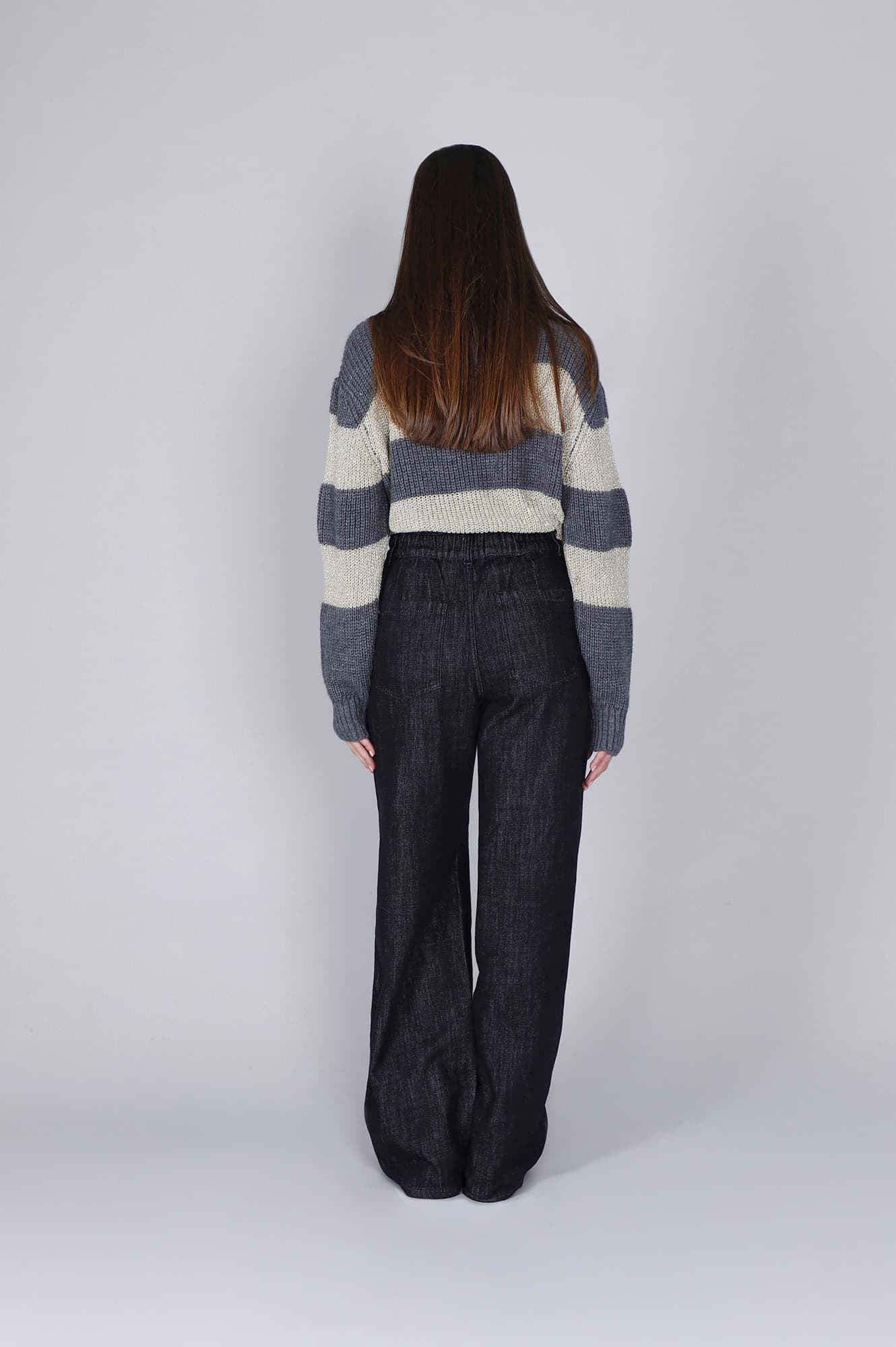 Jeans denim super wide nero — vista 2