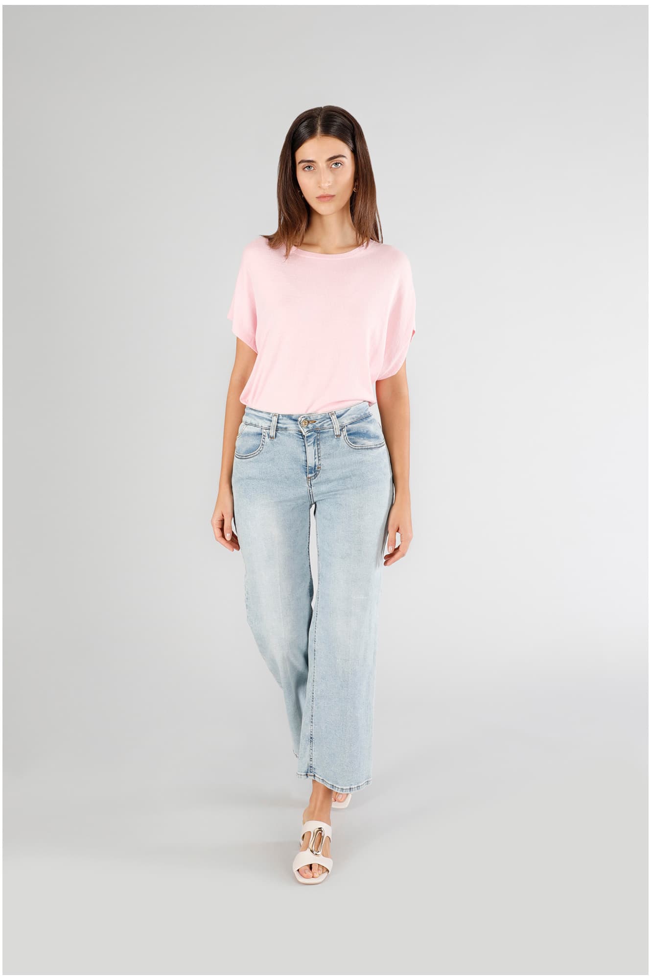 CafèNoir — Jeans denim culotte bleach