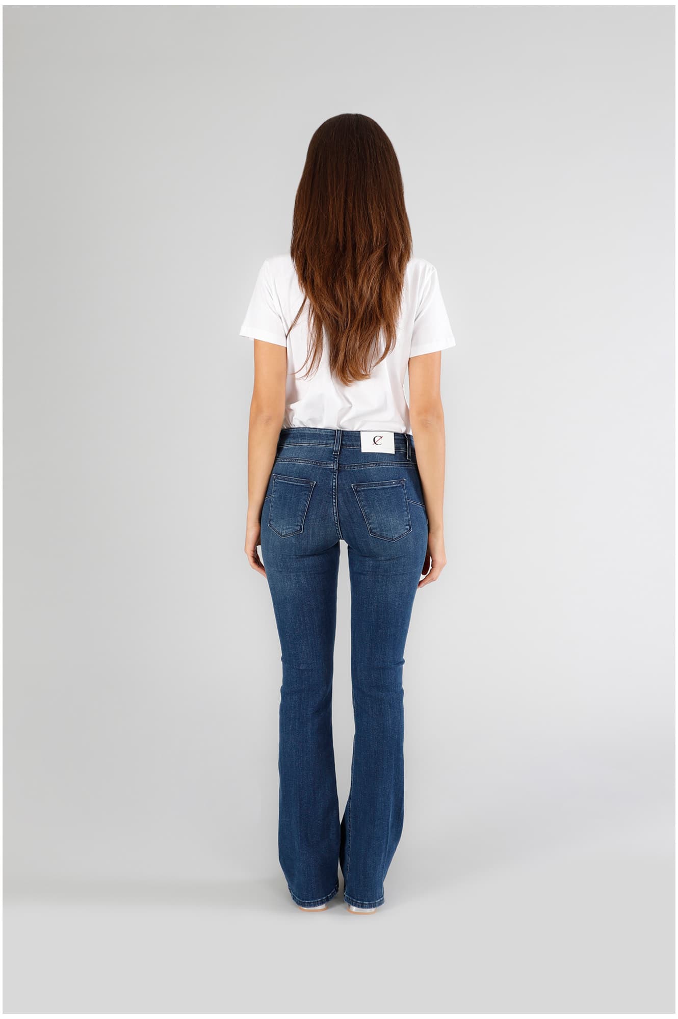Jeans denim flare blu medio scuro — vista 4