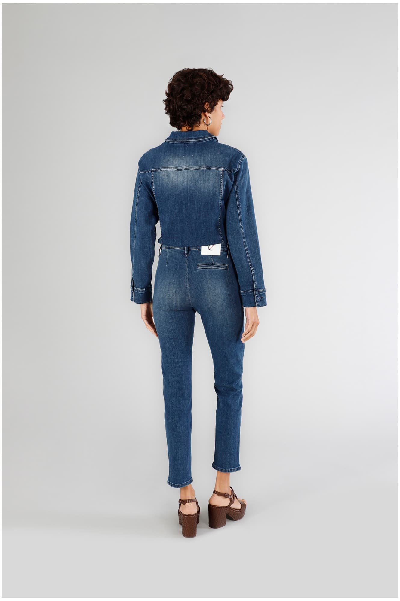 Jeans denim tipo sigaretta blu medio scuro — vista 4