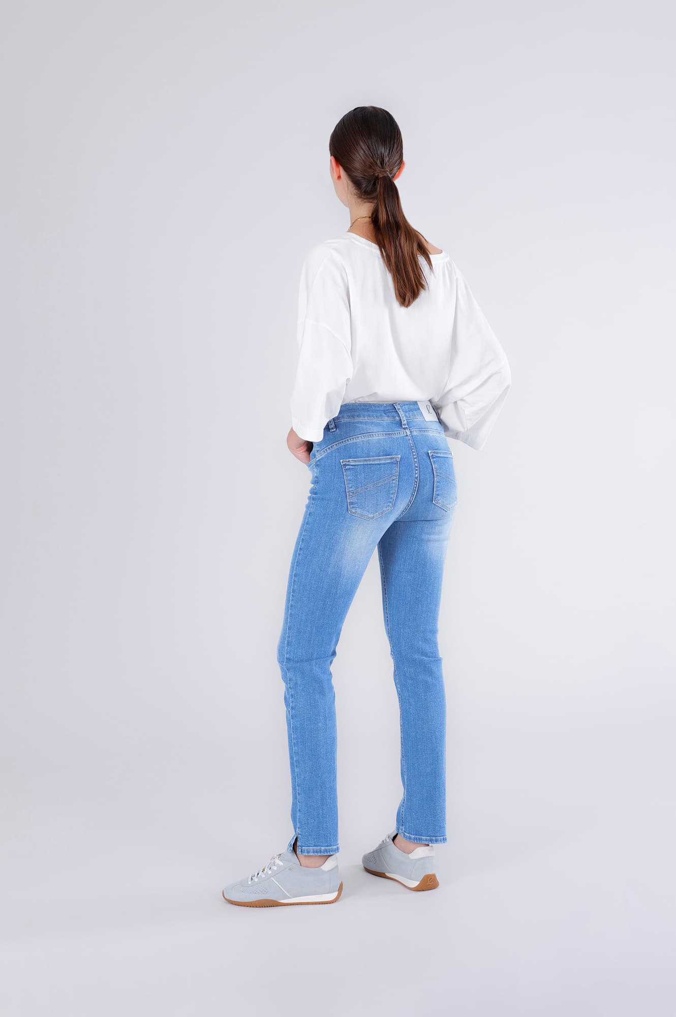 Jeans slim superstretch blu medio chiaro — vista 2