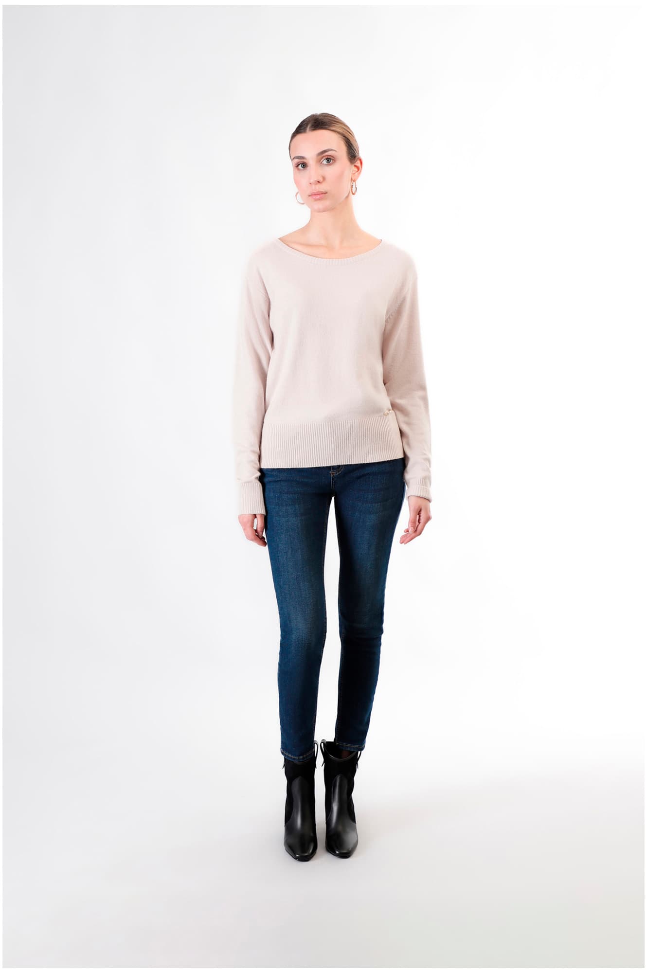 CafèNoir — Maglia basic scollo a barca avorio