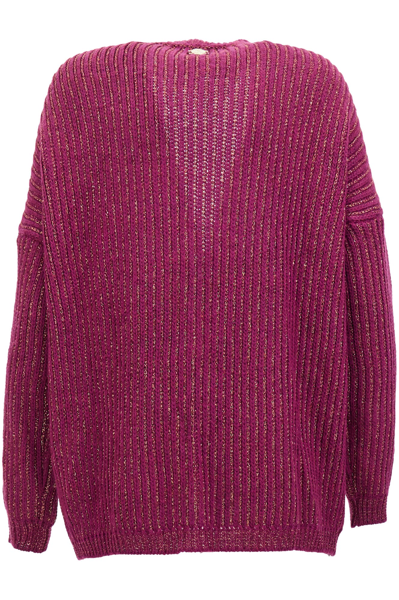 Cardigan aperto con lurex magenta — vista 2