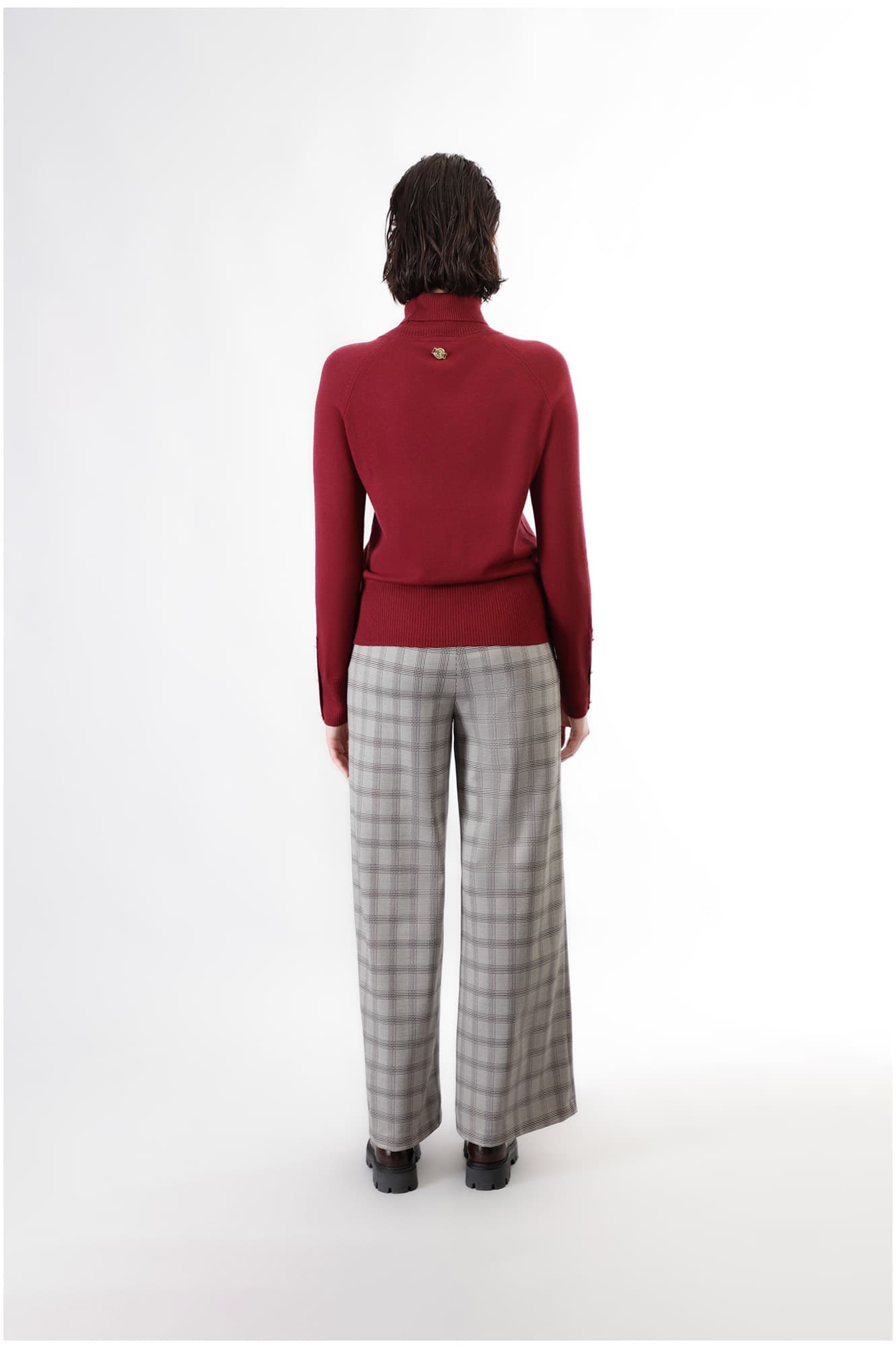 Maglia con colletto alto vinaccia — vista 2
