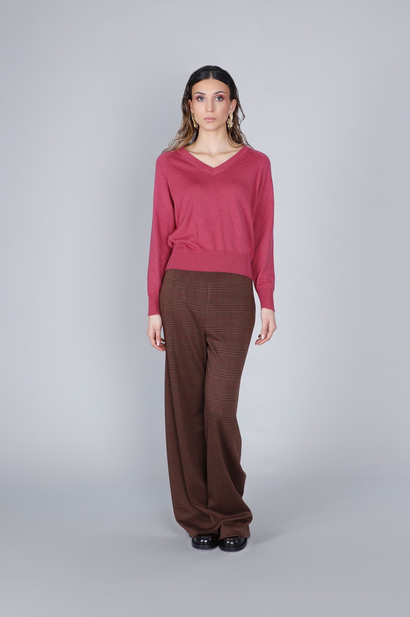 CafèNoir — Maglia con scollatura a "v" magnolia