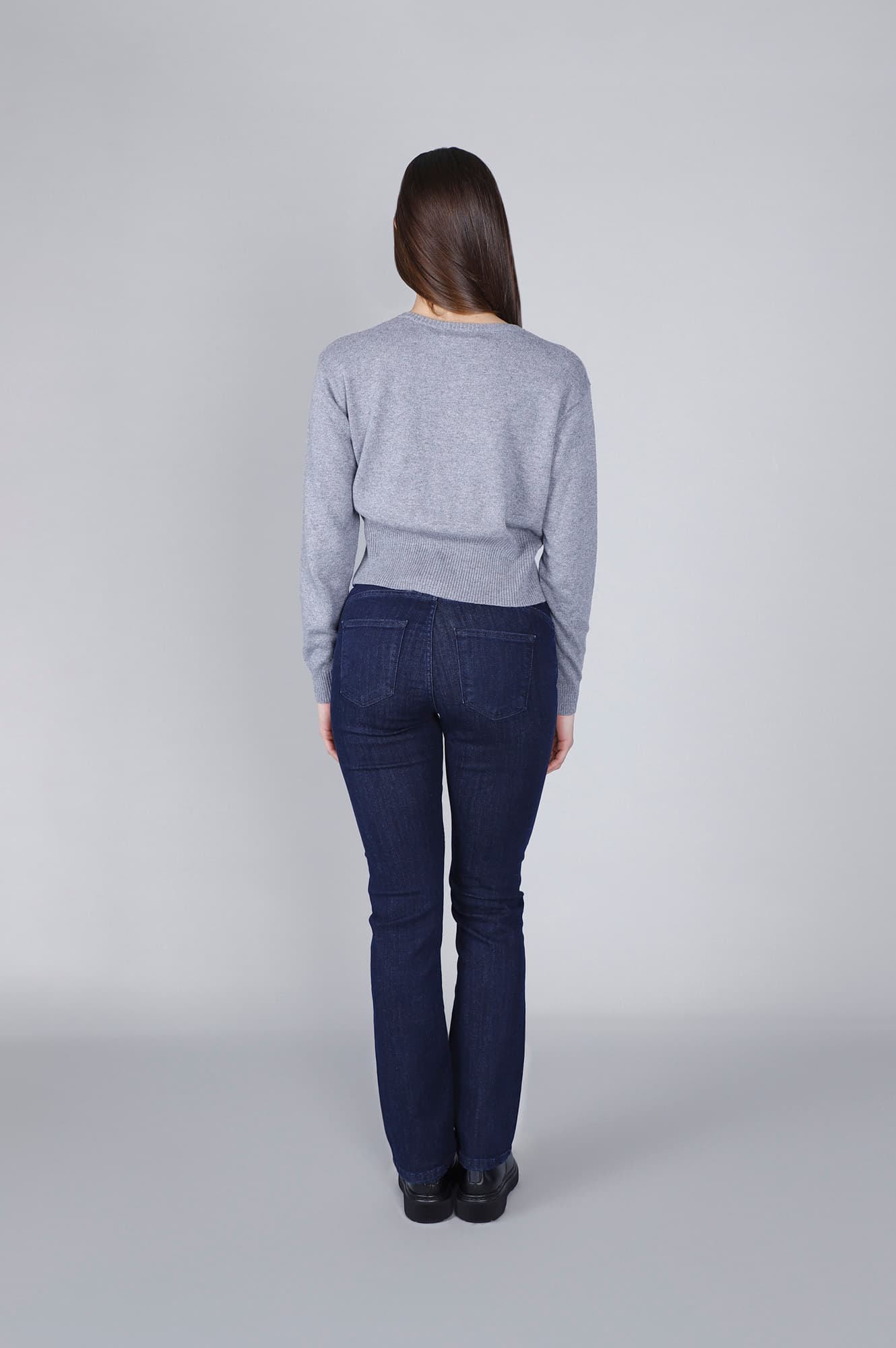 Cardigan basic grigio — vista 2