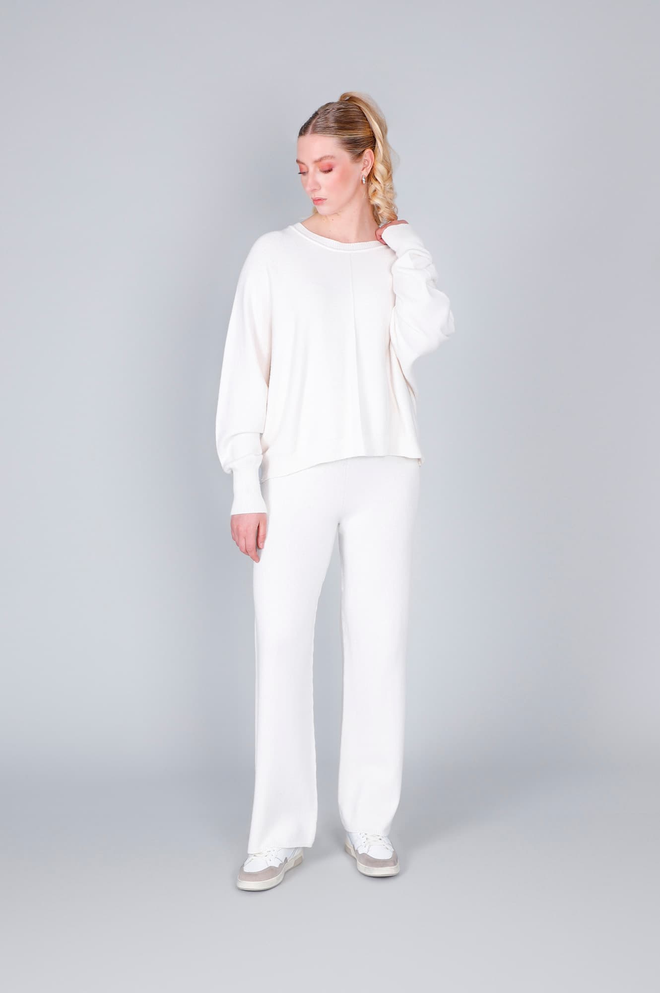 CafèNoir — Maglia over maniche pipistrello off white