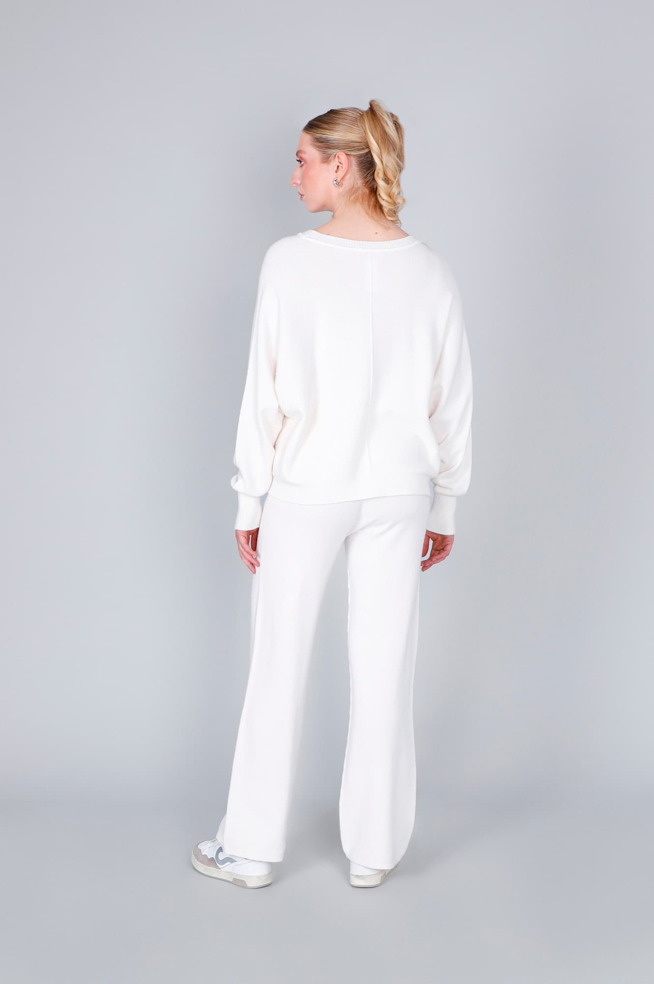 Maglia over maniche pipistrello off white — vista 2