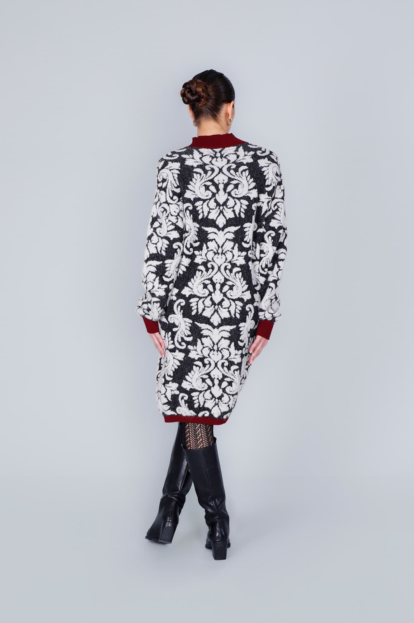 Miniabito lavorazione jacquard baroque b/n — vista 2