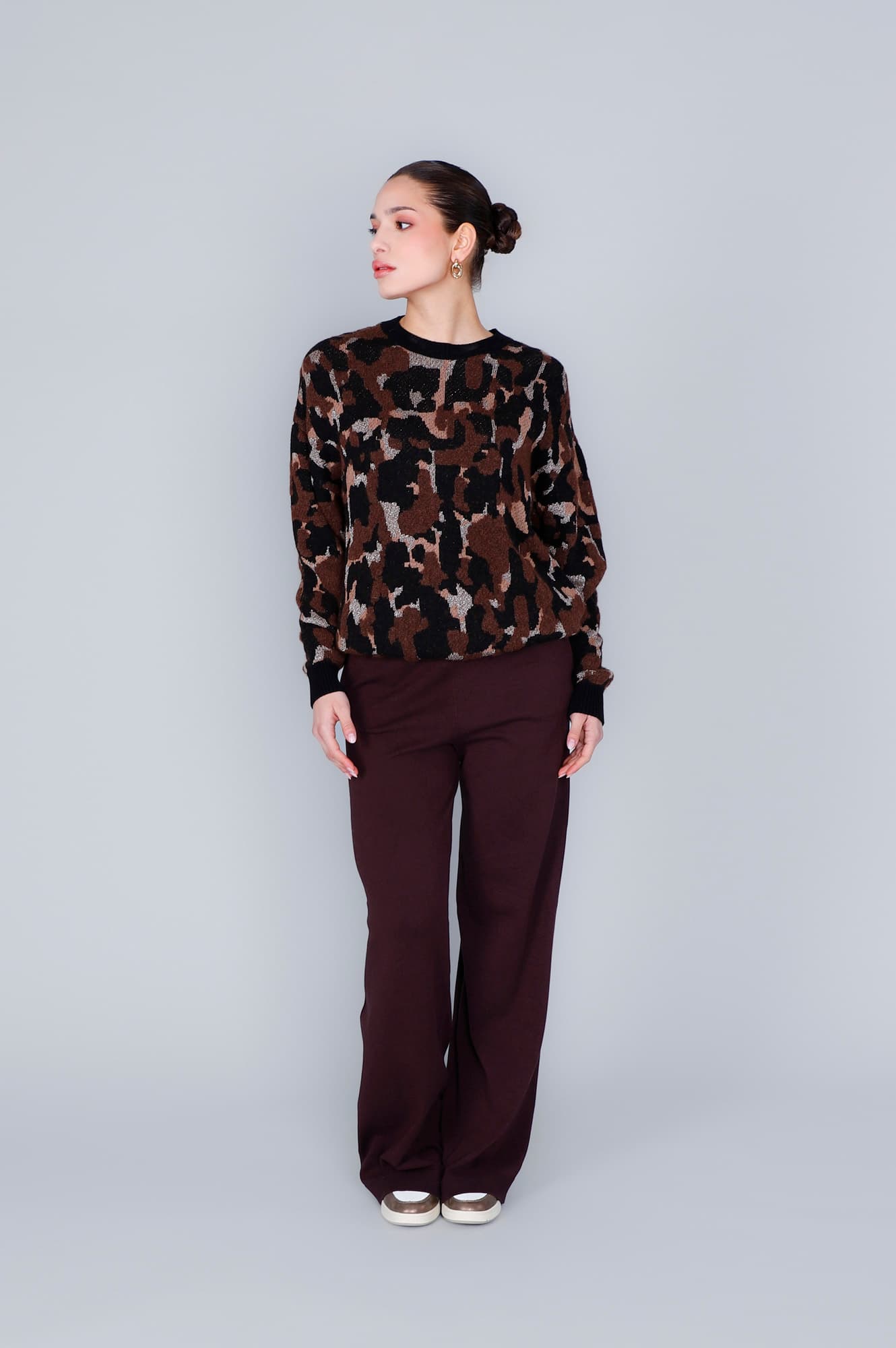 CafèNoir — Maglia girocollo jacquard animalier multi animalier