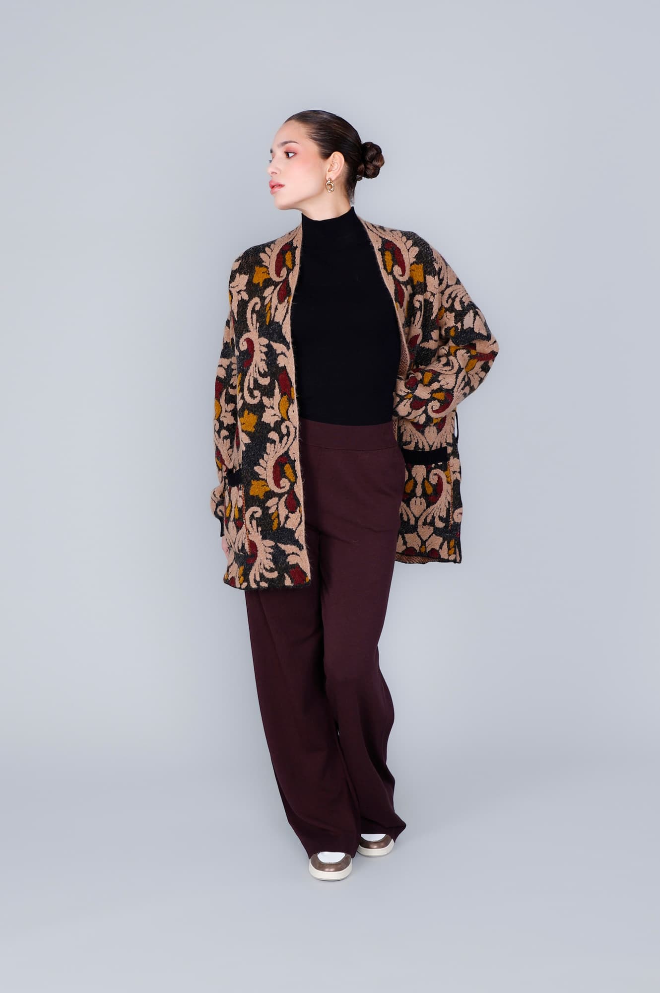 CafèNoir — Maxy cardigan con cintura jacquard multi baroque