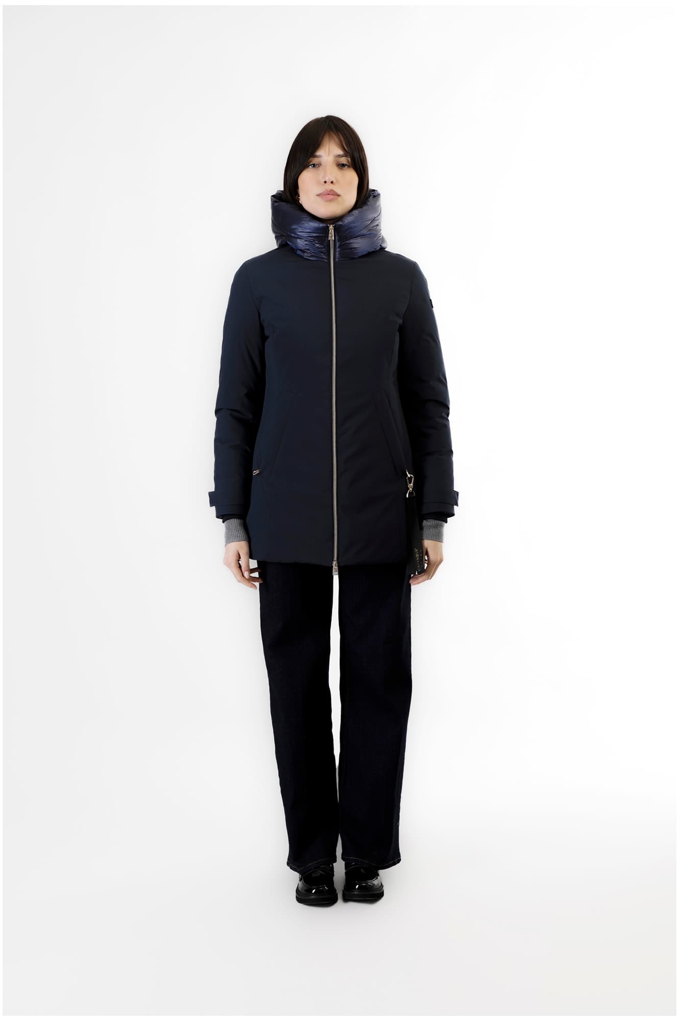CafèNoir — Piumino bimateriale avvitato navy