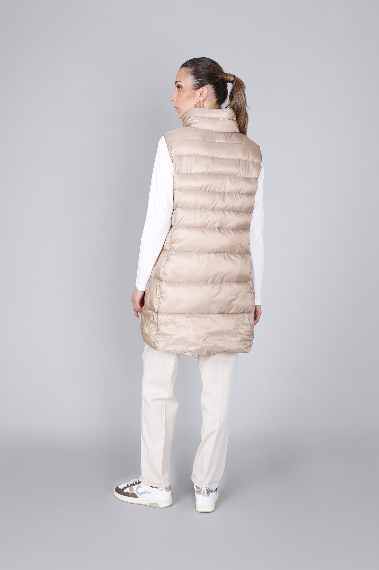 Gilet svasato tessuto cangiante sabbia — vista 4