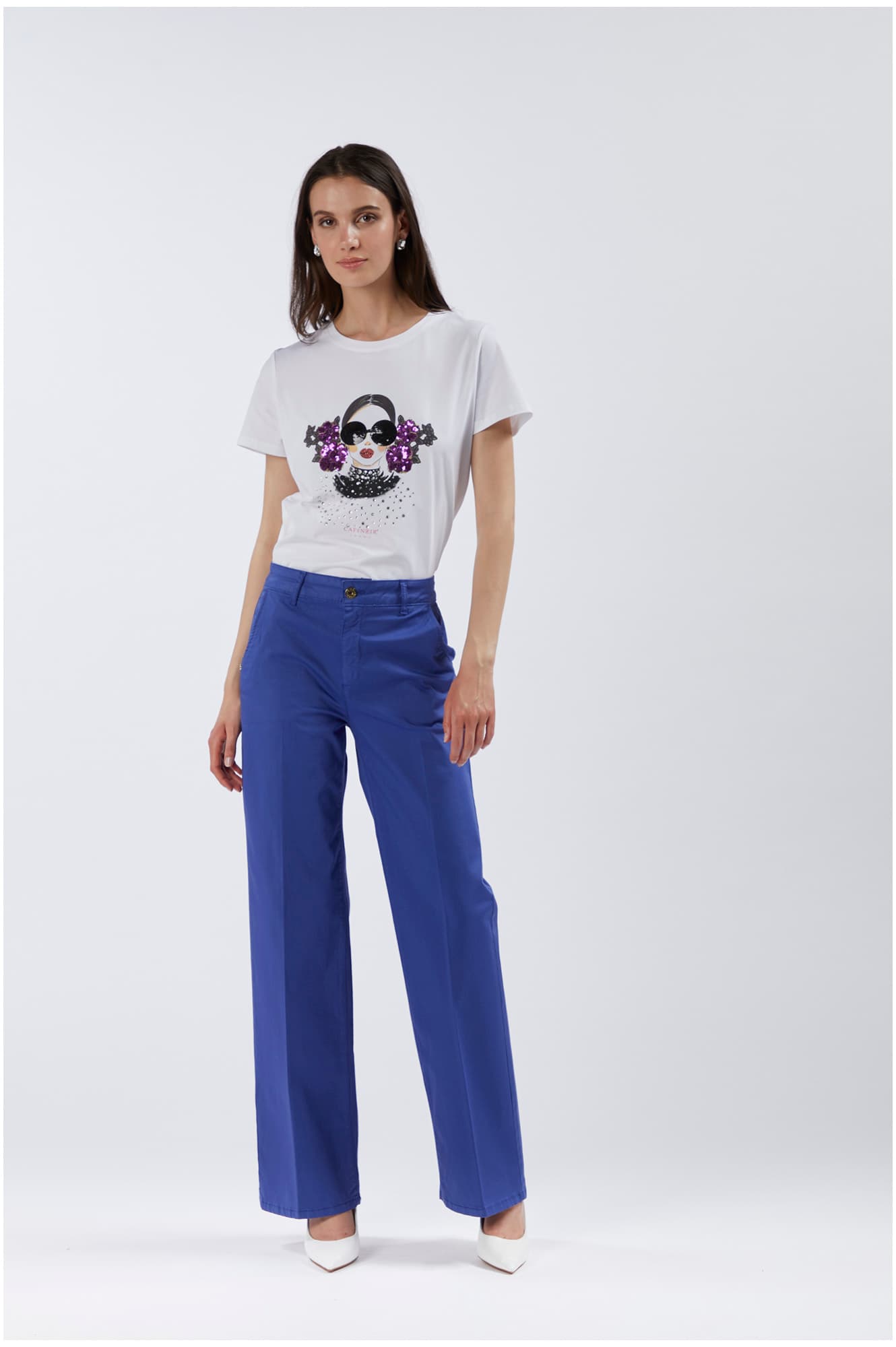 CafèNoir — Pantaloni wide leg tinto capo royal