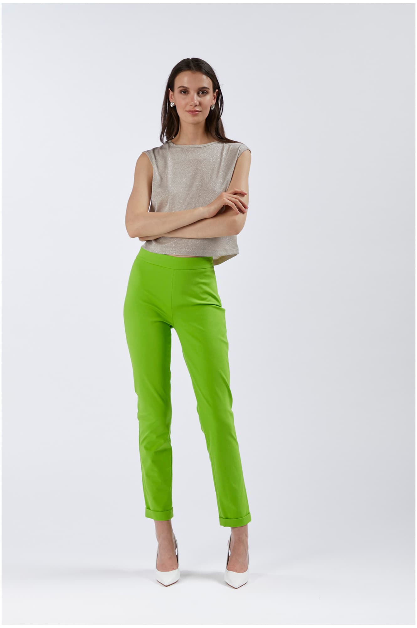 CafèNoir — Pantaloni a sigaretta elasticizzati menta