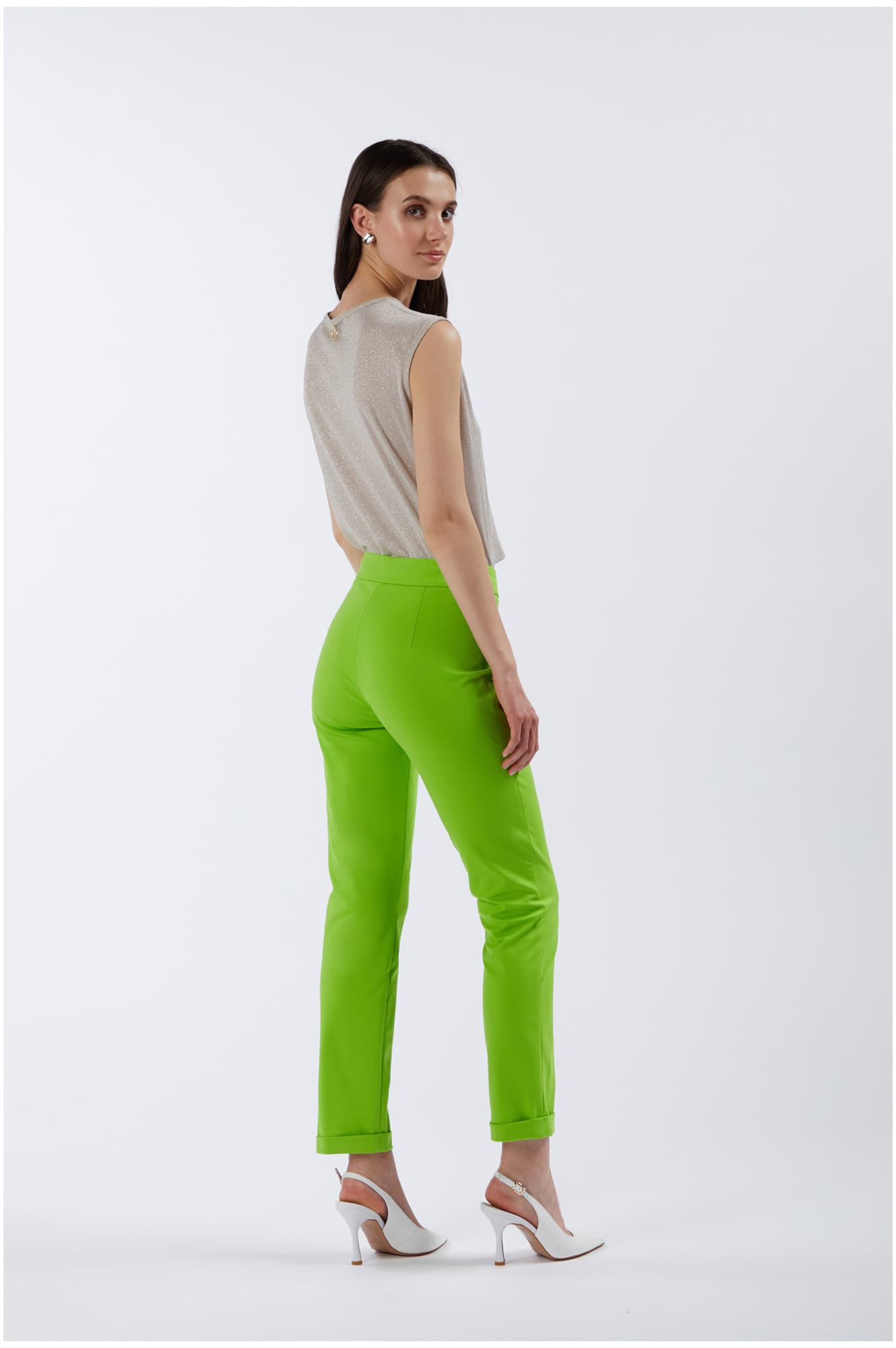Pantaloni a sigaretta elasticizzati menta — vista 2