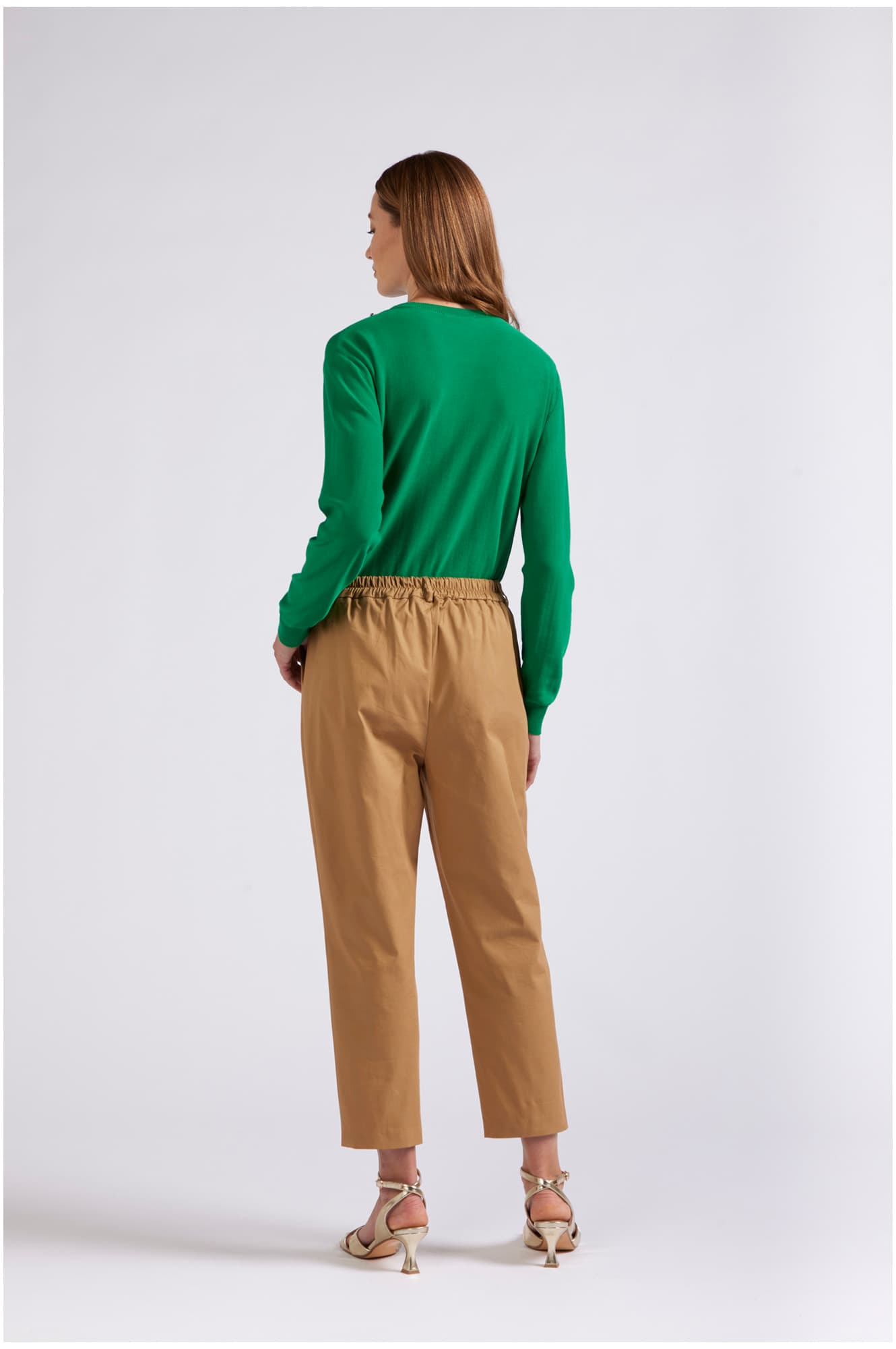 Pantaloni chino con pinces in cotone ginger — vista 2