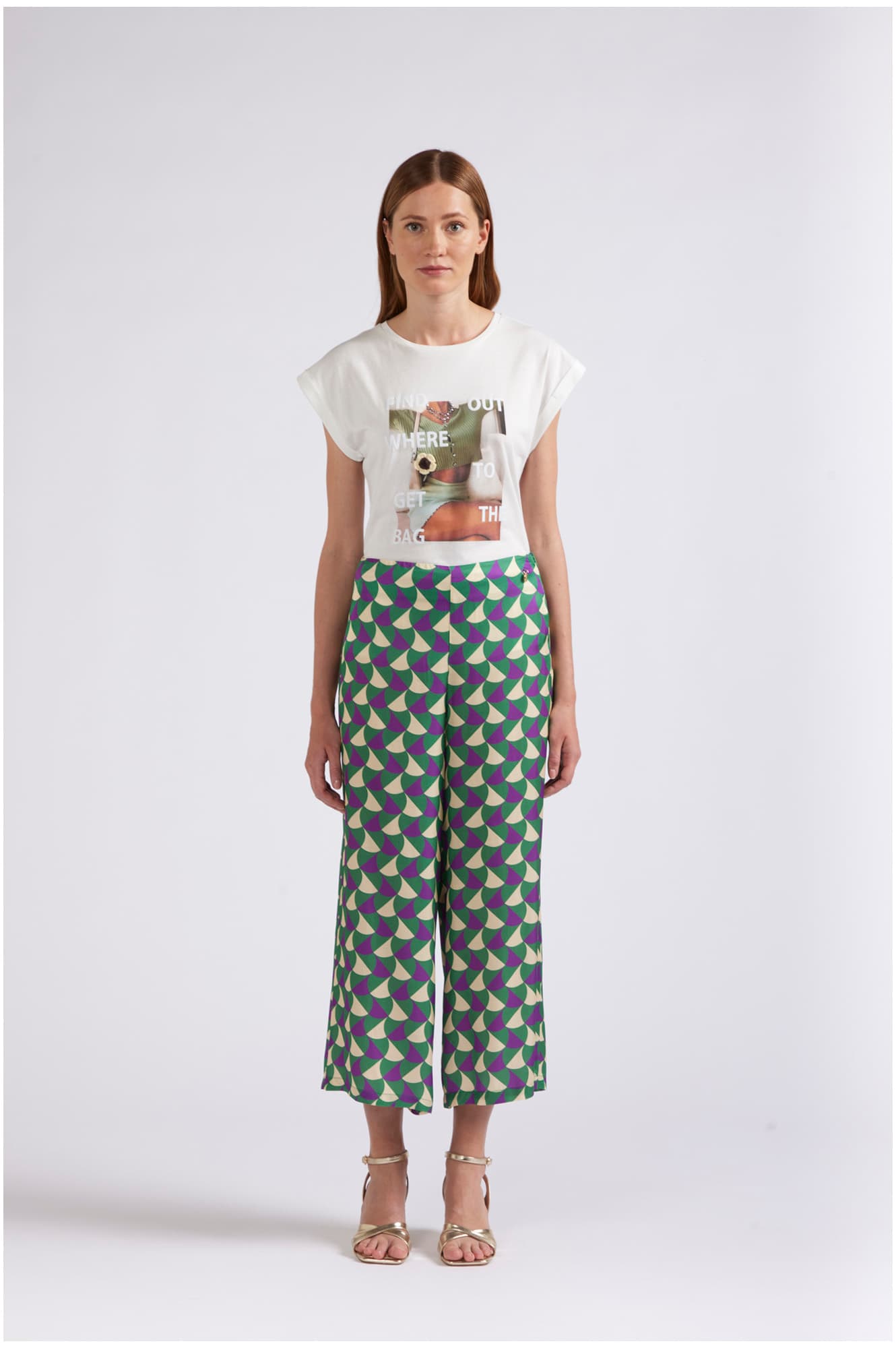 CafèNoir — Pantaloni tipo culotte stampati geometrico