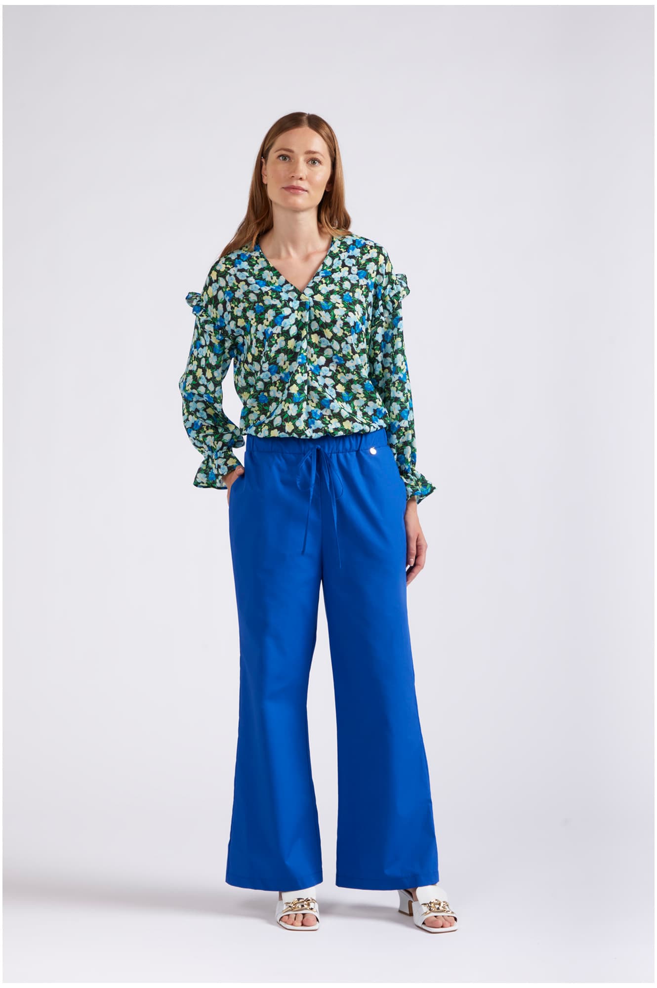 Pantaloni con vita elasticata royal — vista 3