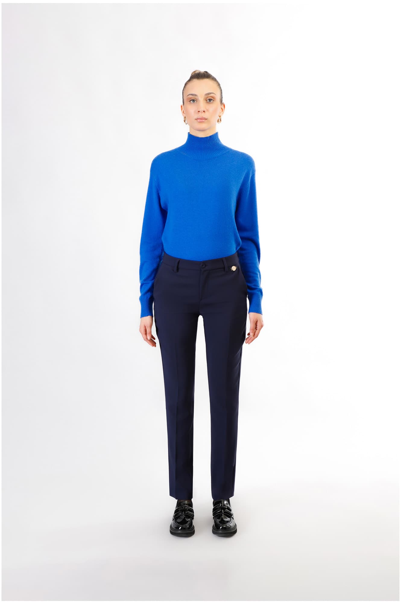 CafèNoir — Pantaloni chino tessuto bistretch navy